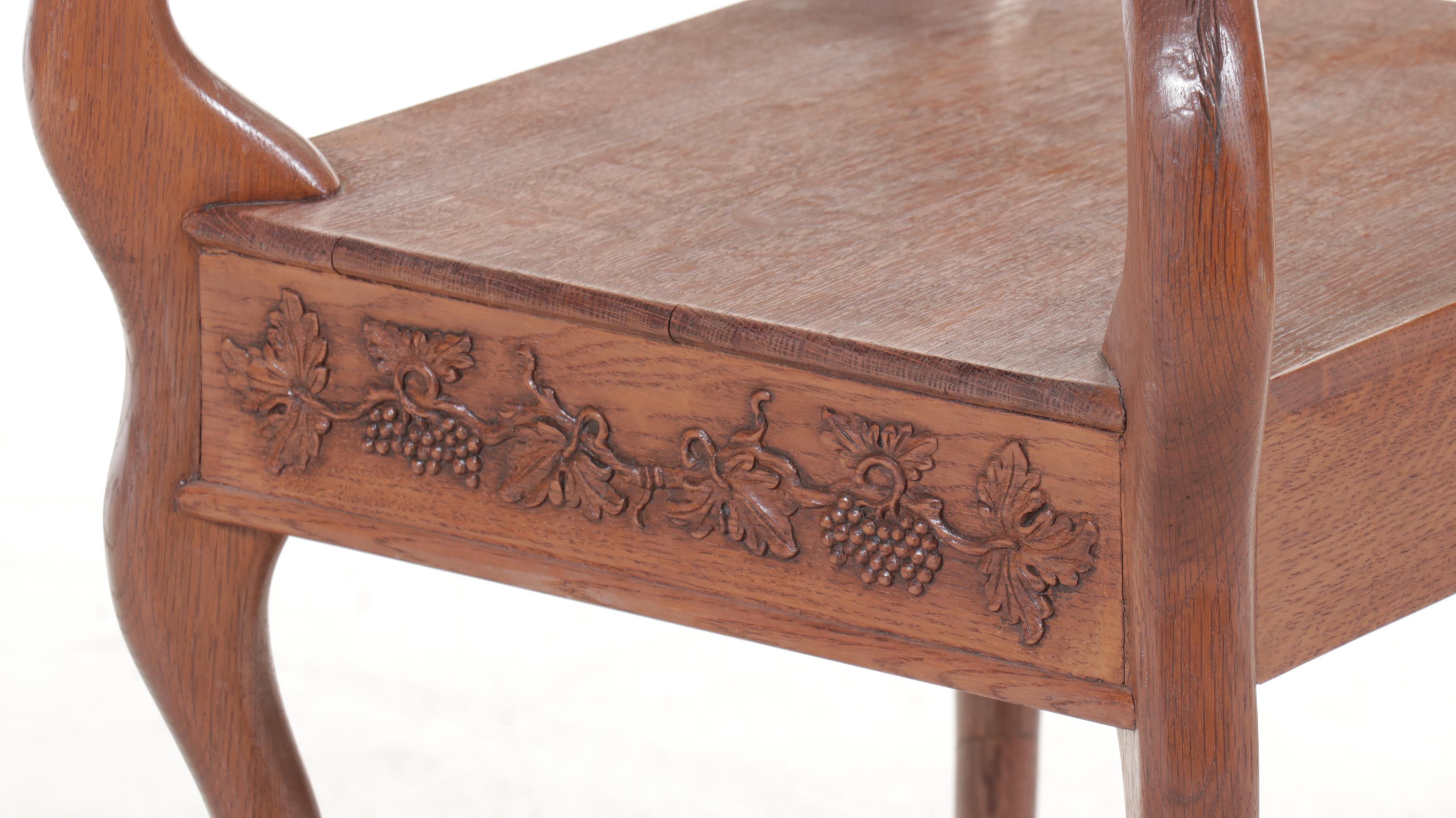Carved Oak Horse Form Side Table, Mid to Late 20th Century