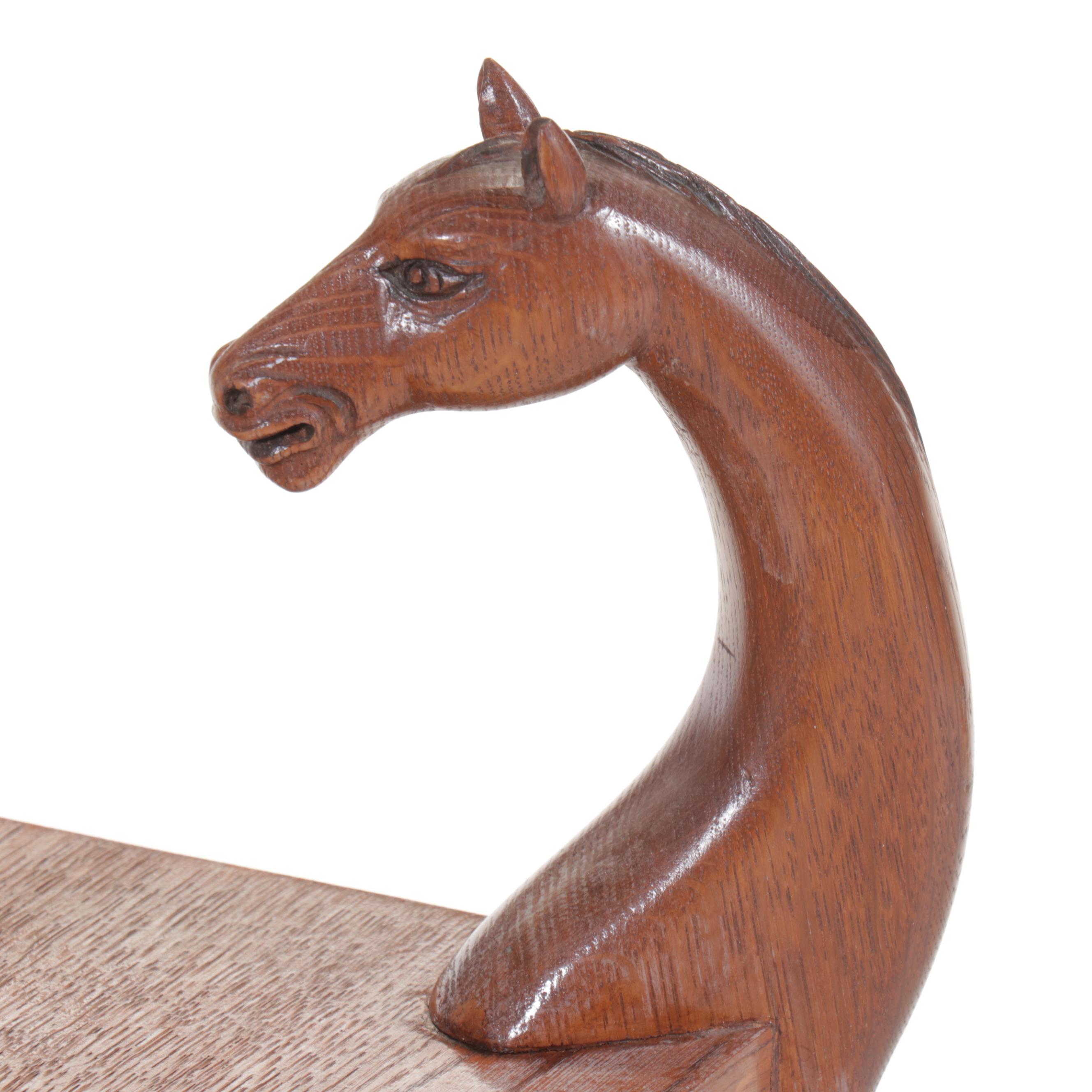 Carved Oak Horse Form Side Table, Mid to Late 20th Century
