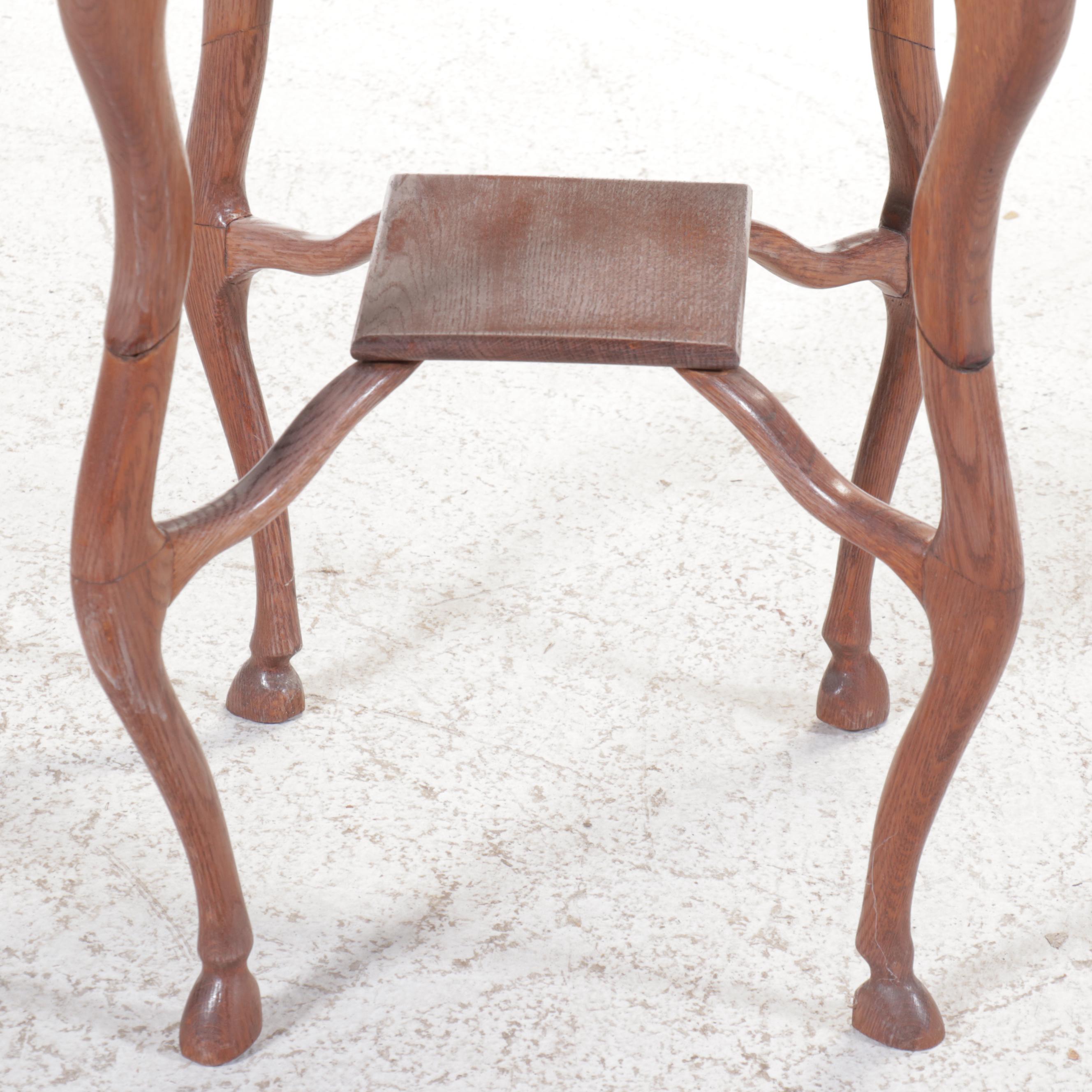 Carved Oak Horse Form Side Table, Mid to Late 20th Century
