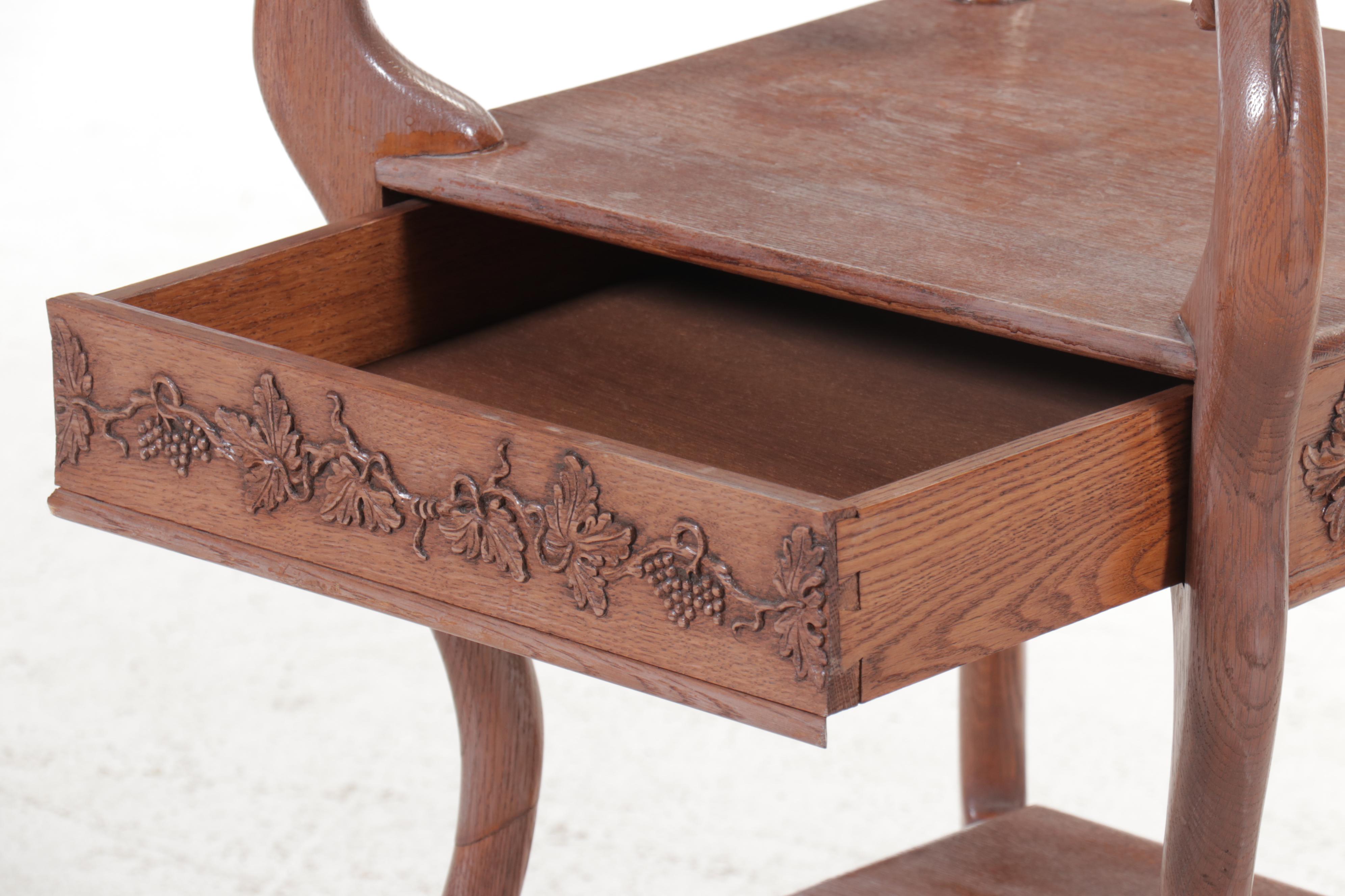 Carved Oak Horse Form Side Table, Mid to Late 20th Century