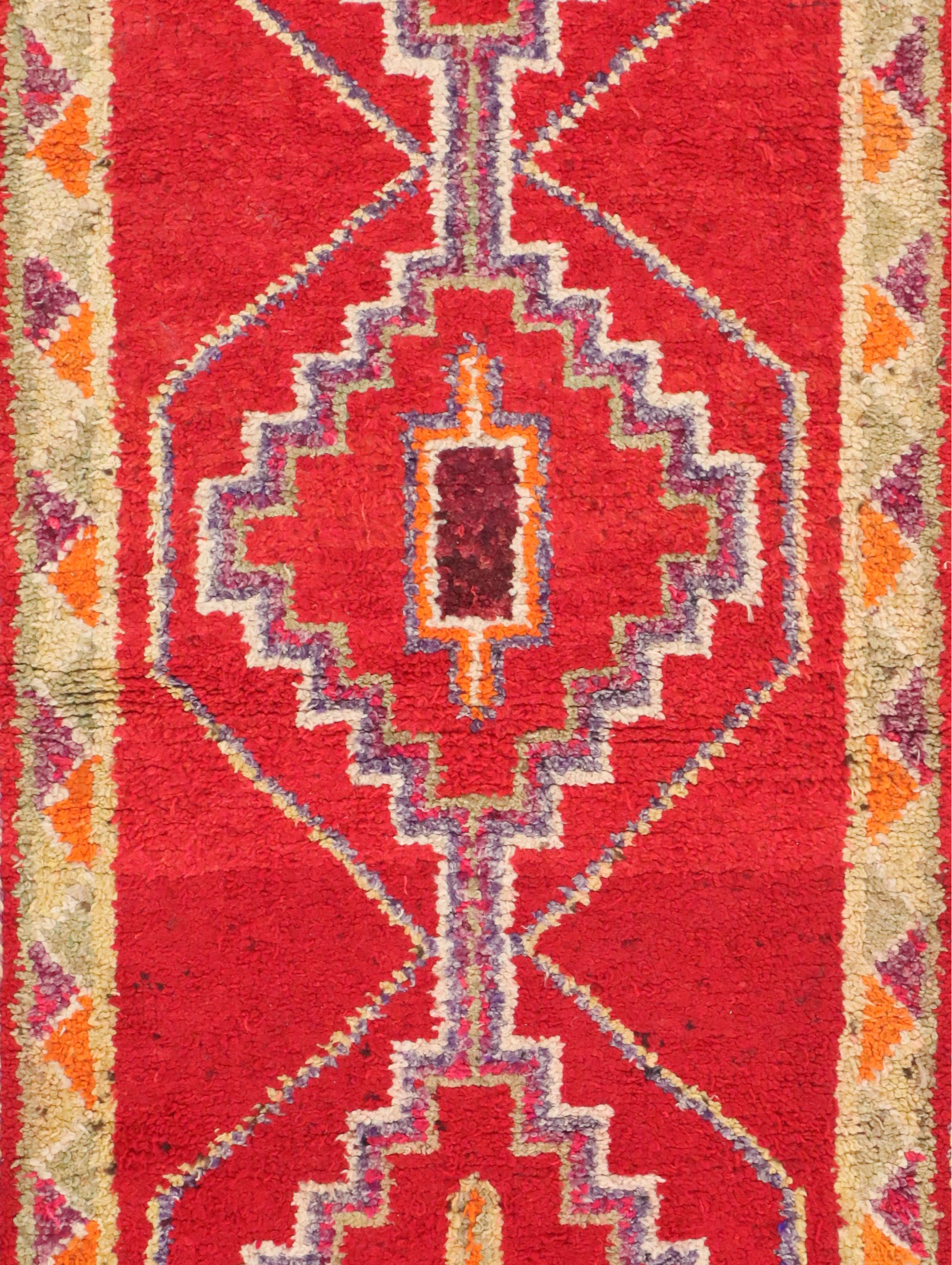 2'11 x 10' Hand-Knotted Moroccan Berber Carpet Runner