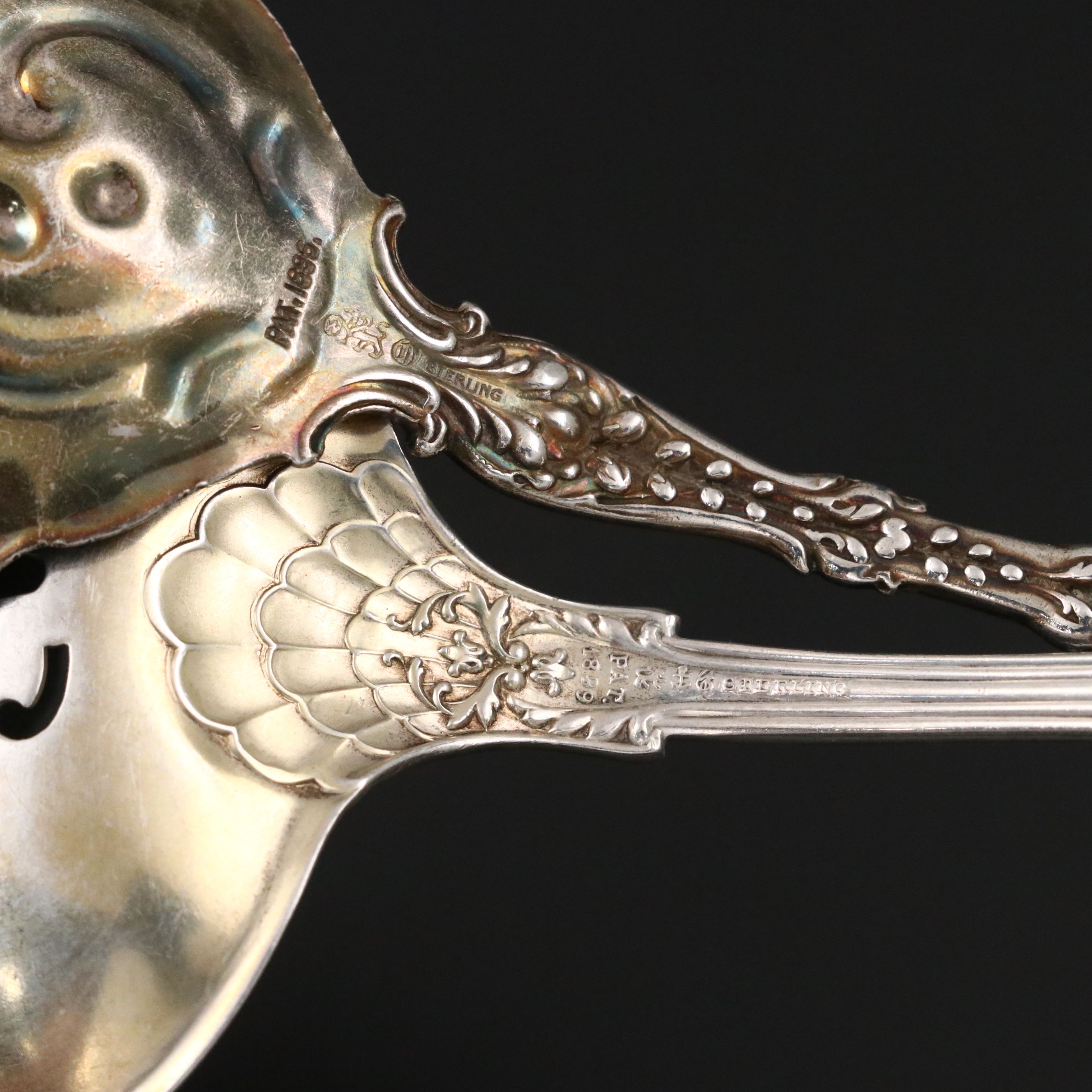 American Sterling Silver Serving Utensils Featuring Blackinton "Cherry Blossom"