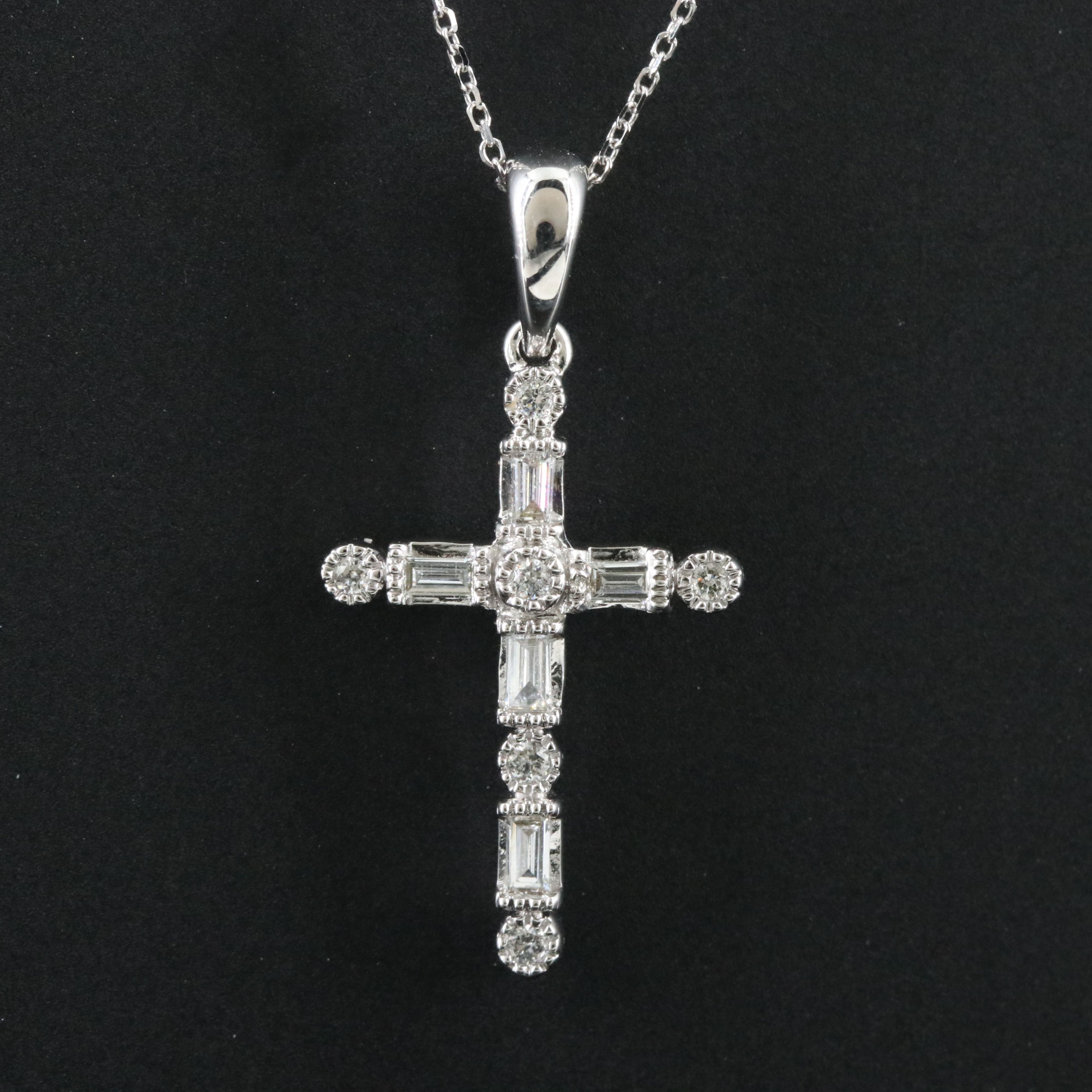 14K 0.16 CTW Cross Pendant Necklace