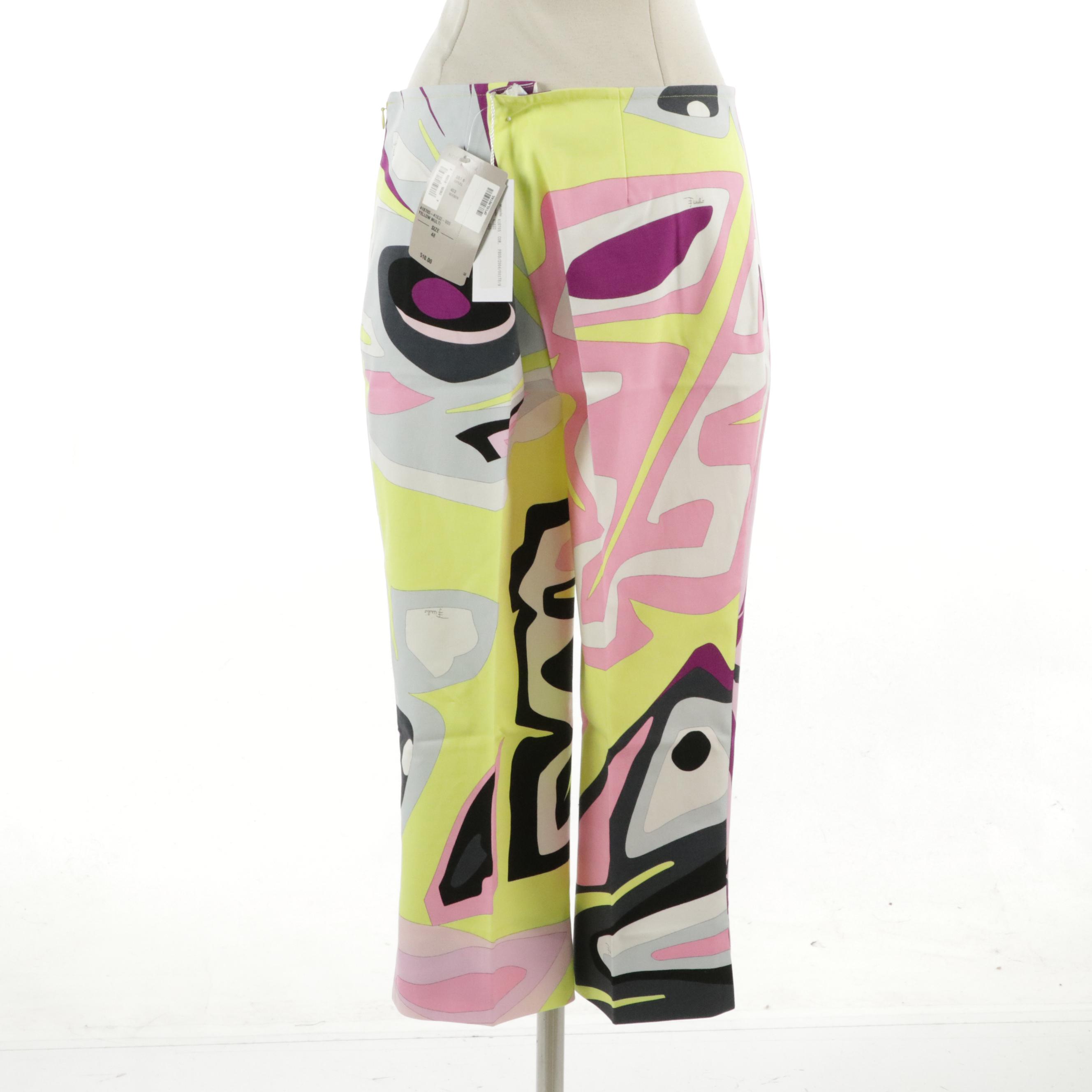 Emilio Pucci Multicolor Printed Capri Pants with Tags