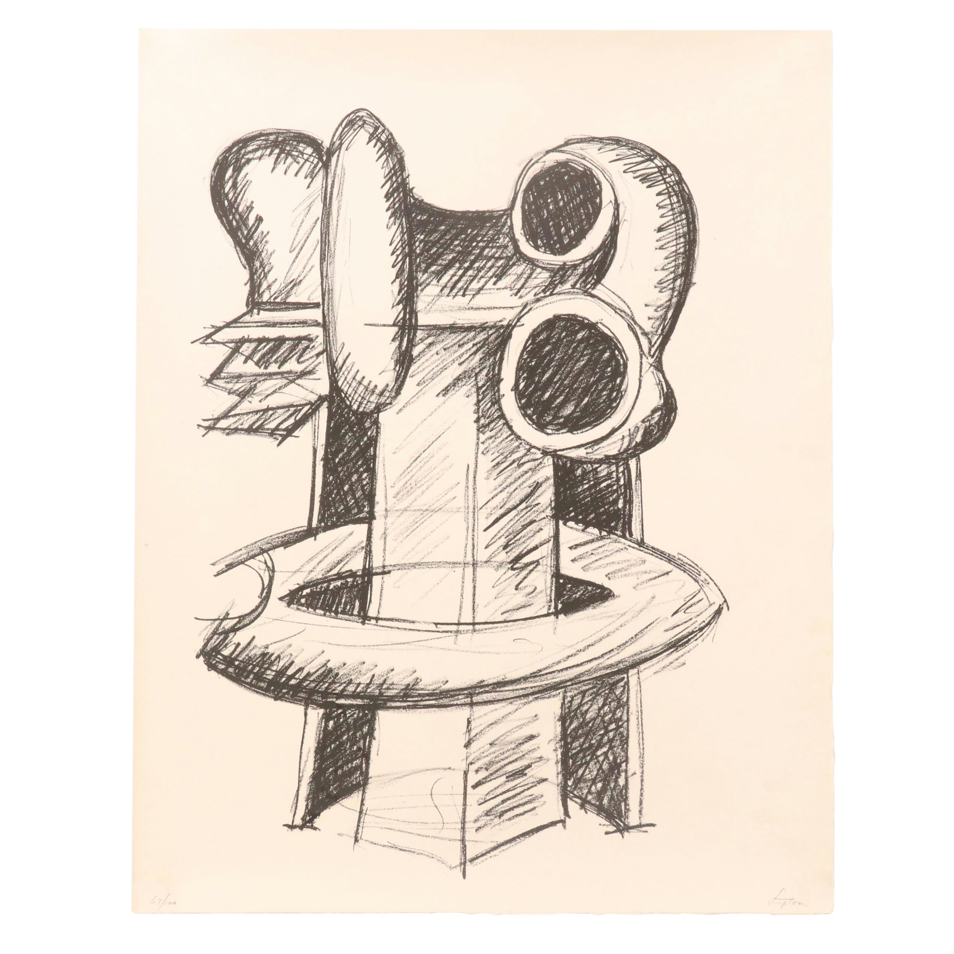 Seymour Lipton Lithograph "Study for Clairvoyant," Mid–Late 20th Century