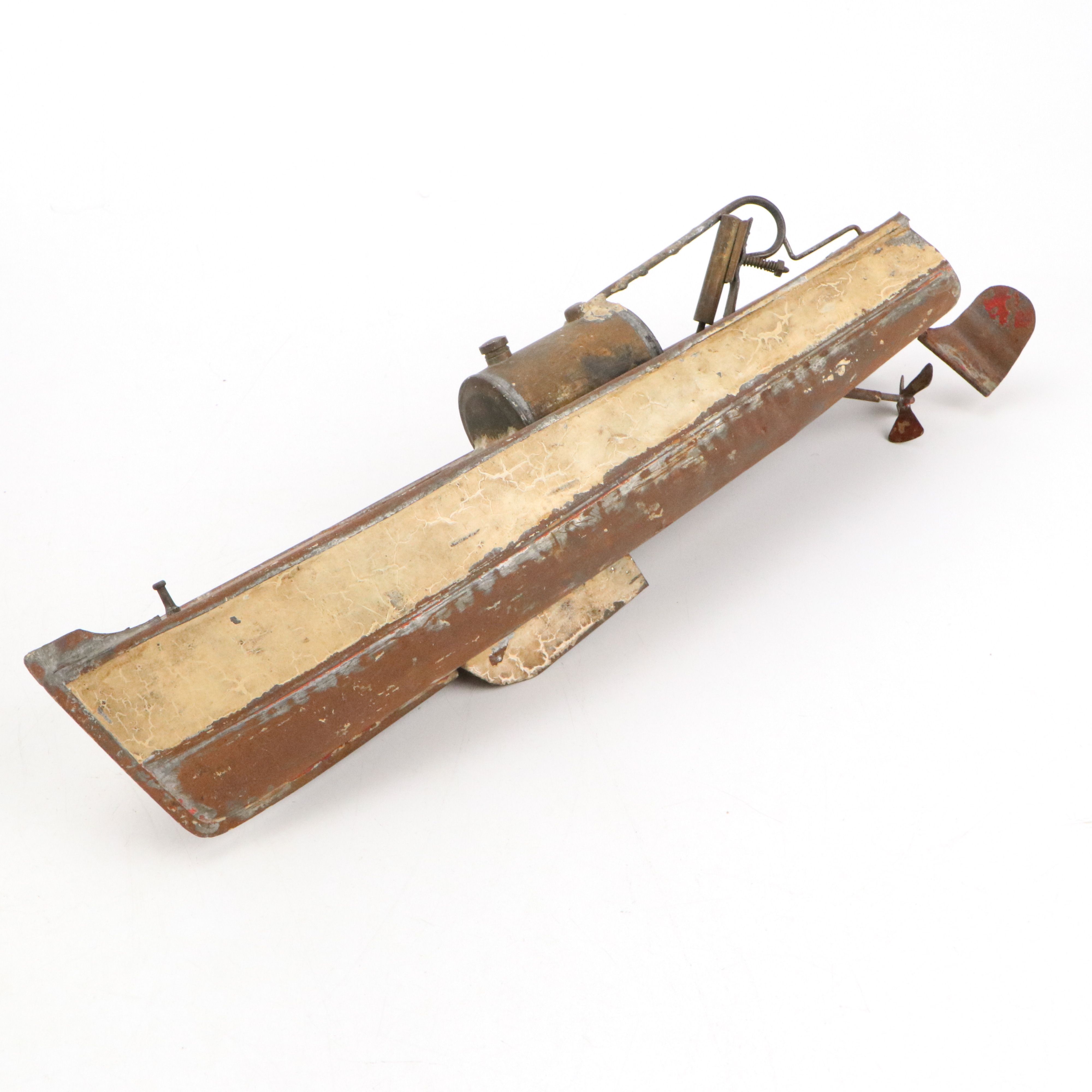 Naughty Frog Advertising Painted Cast Iron Paperweight with Other Vintage Toys