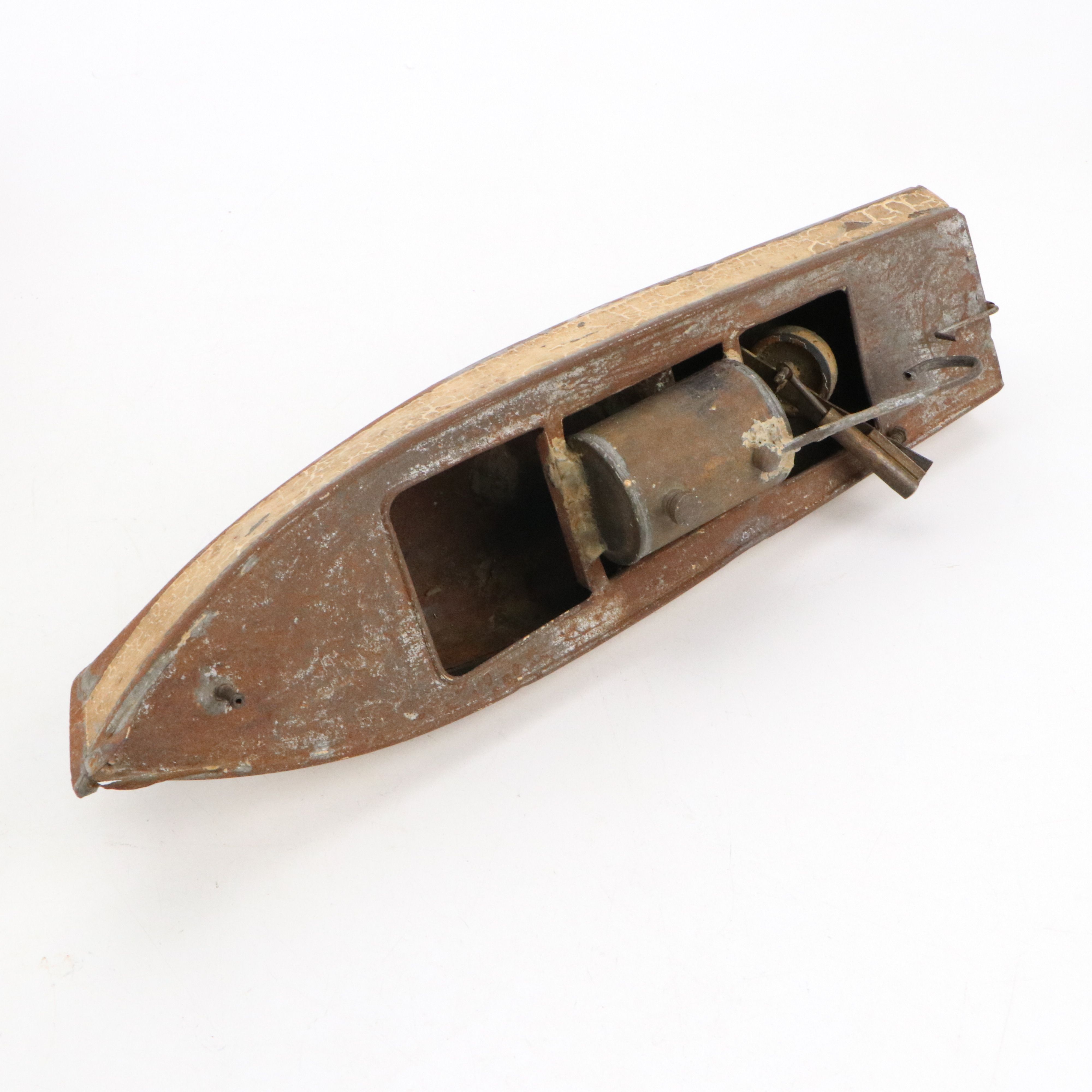 Naughty Frog Advertising Painted Cast Iron Paperweight with Other Vintage Toys