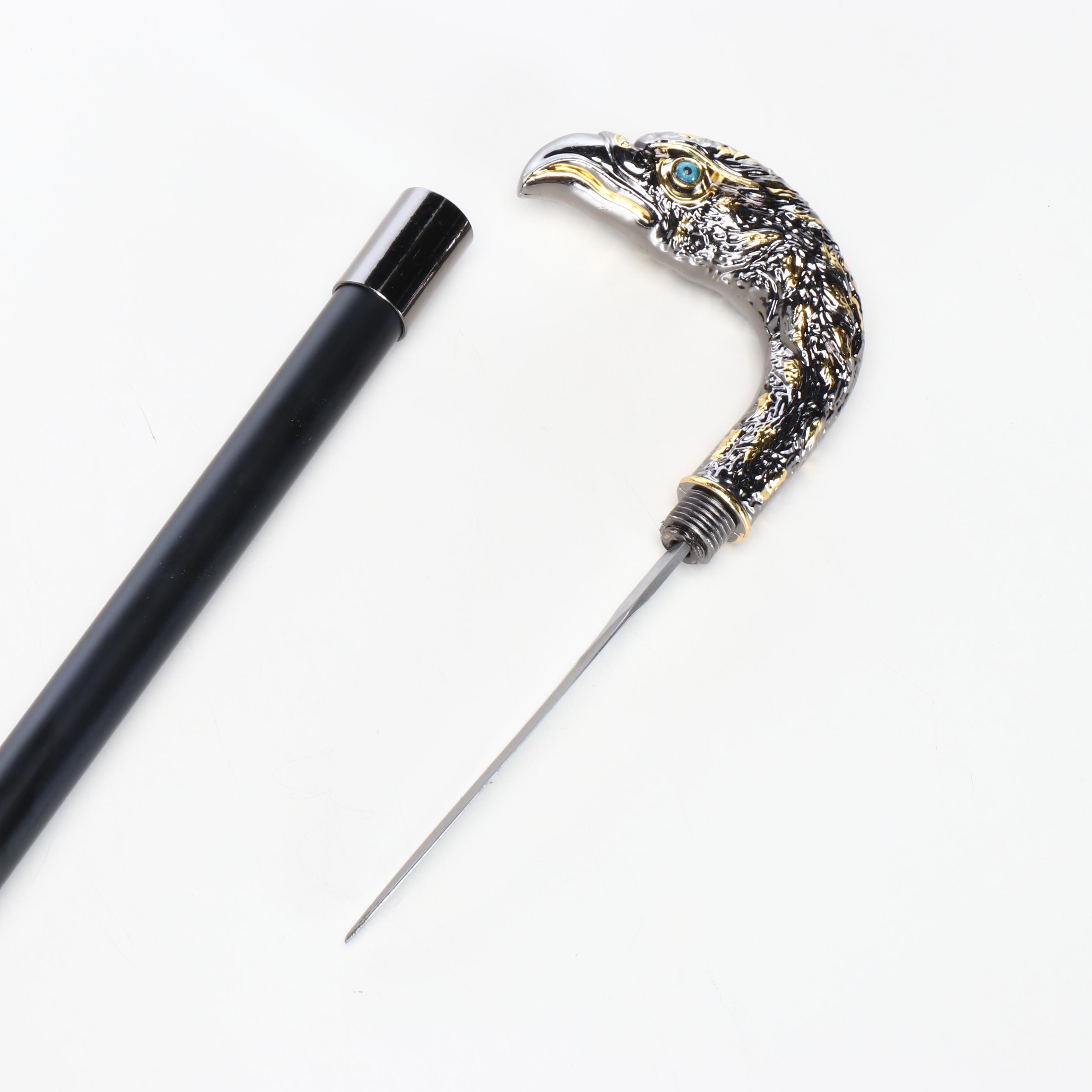 Embossed Eagle Head Adjustable Sword Cane