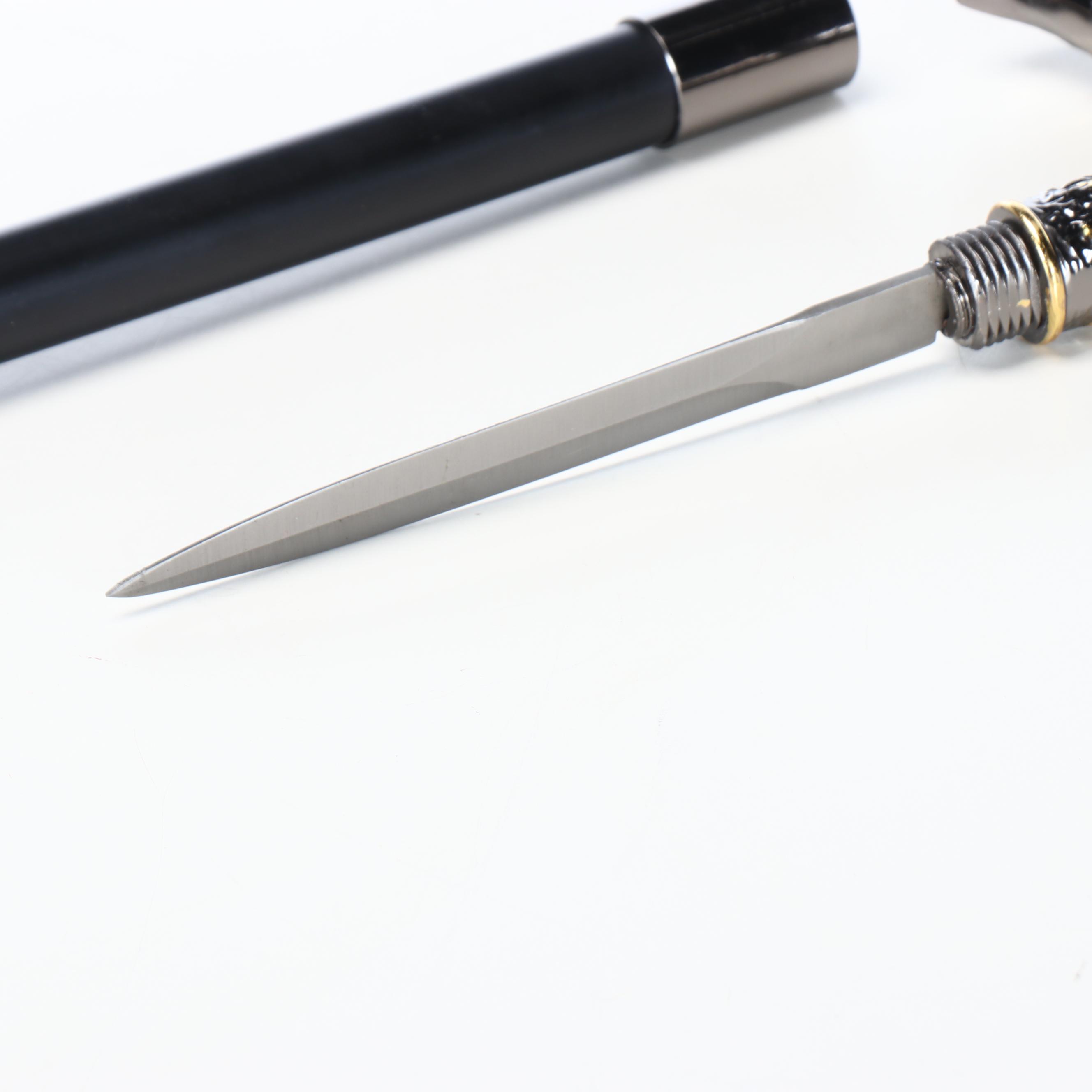 Embossed Eagle Head Adjustable Sword Cane