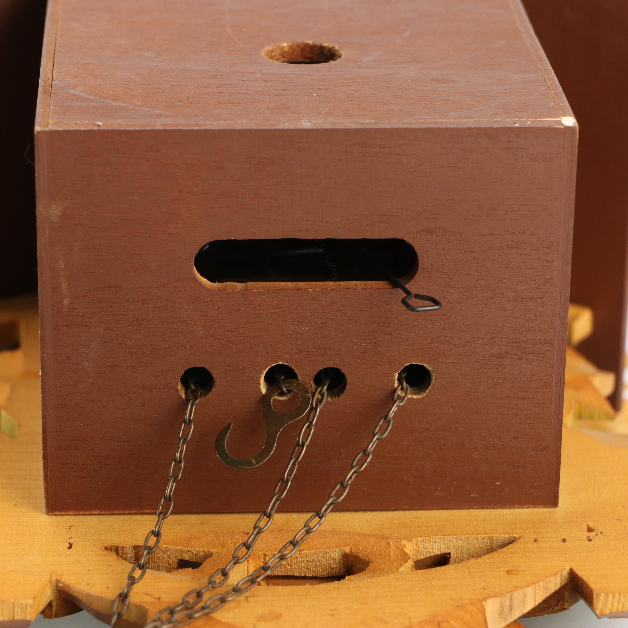 West German Polychrome Carved Wood Cuckoo Clock, Late 20th C.