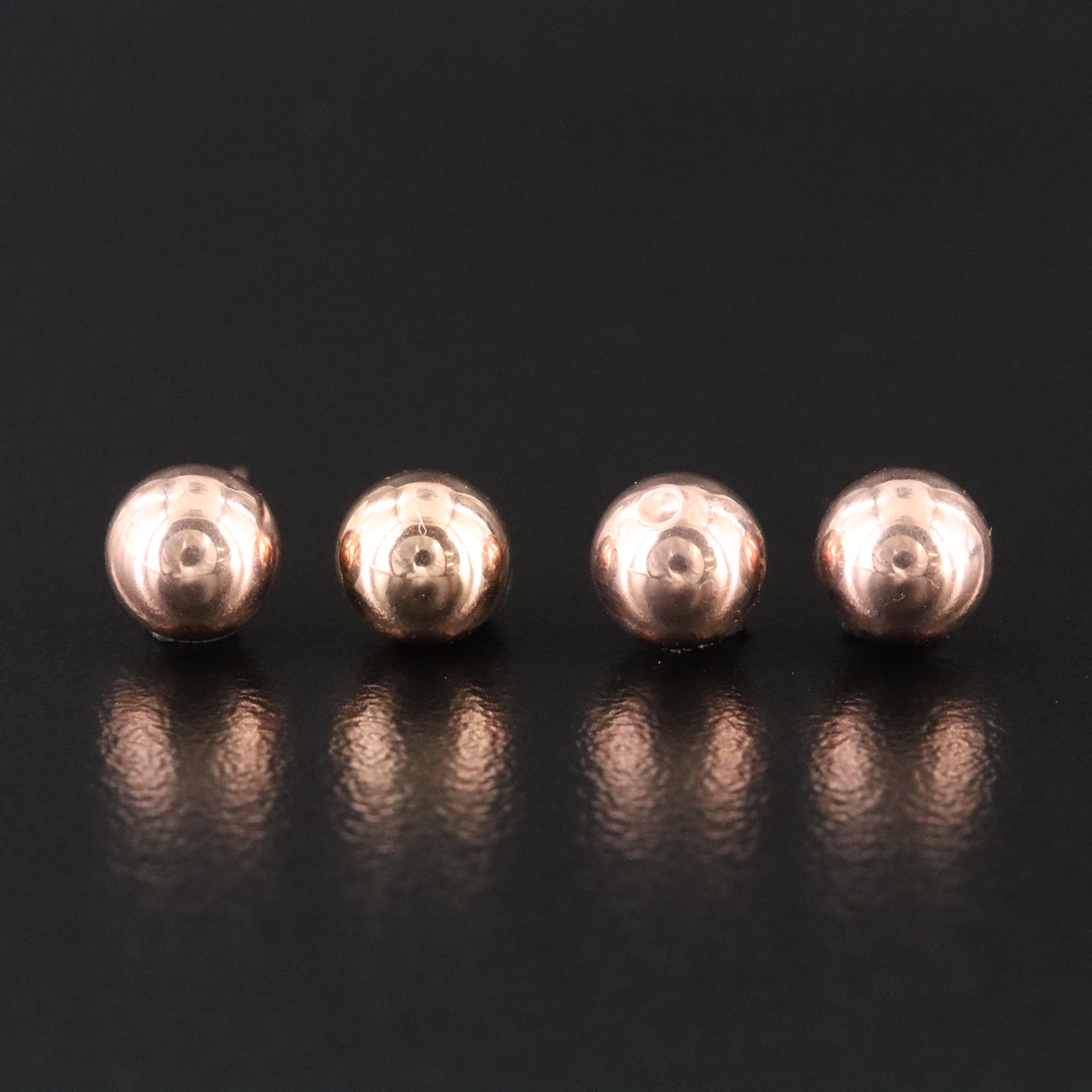 14K Rose Gold Stud Earrings