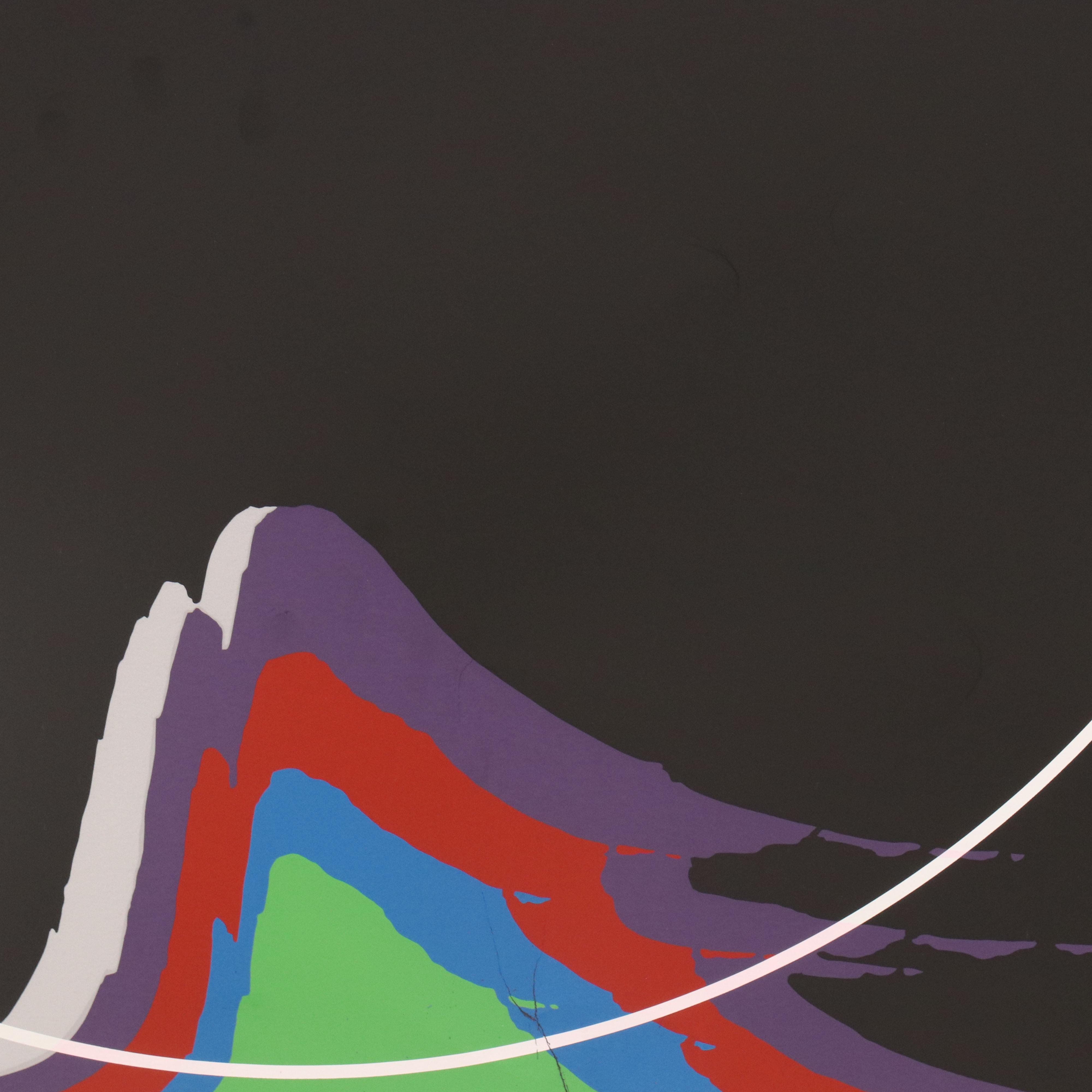 Thomas Whelan Benton Abstract Serigraph "Rainbow Mountain," 1981