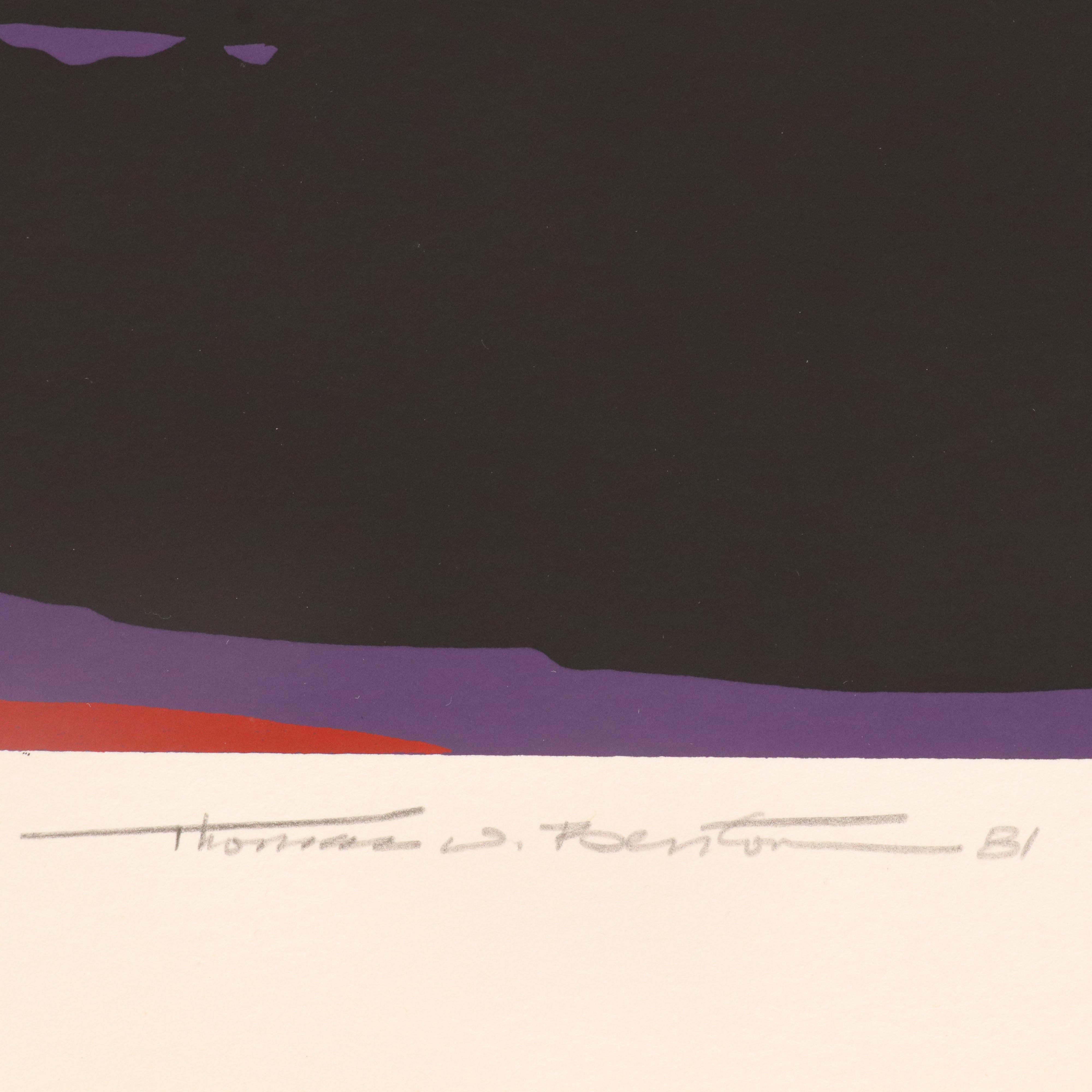 Thomas Whelan Benton Abstract Serigraph "Rainbow Mountain," 1981