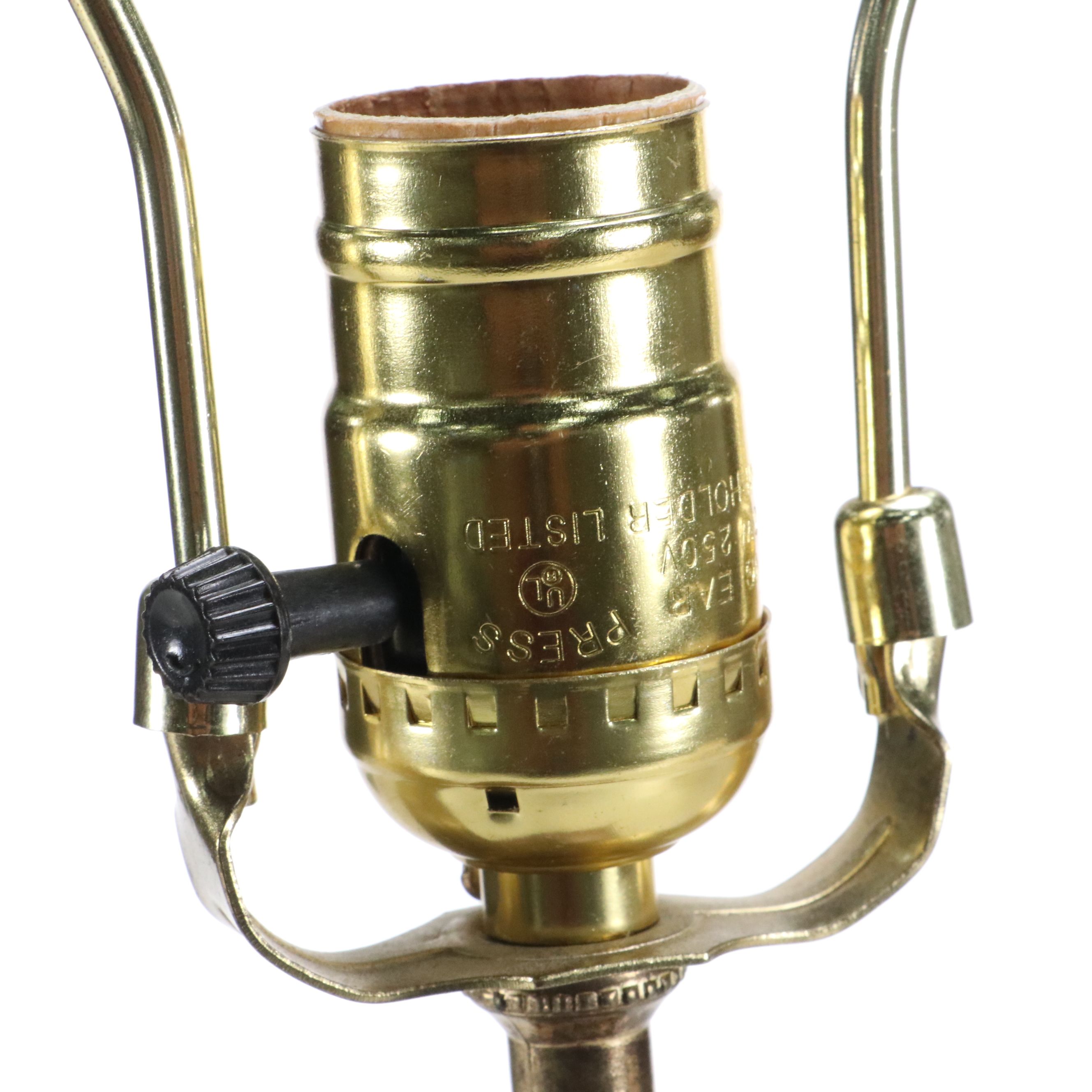 Chinese Bronzed Metal Archaistic Lamp with Square Pagoda Shade