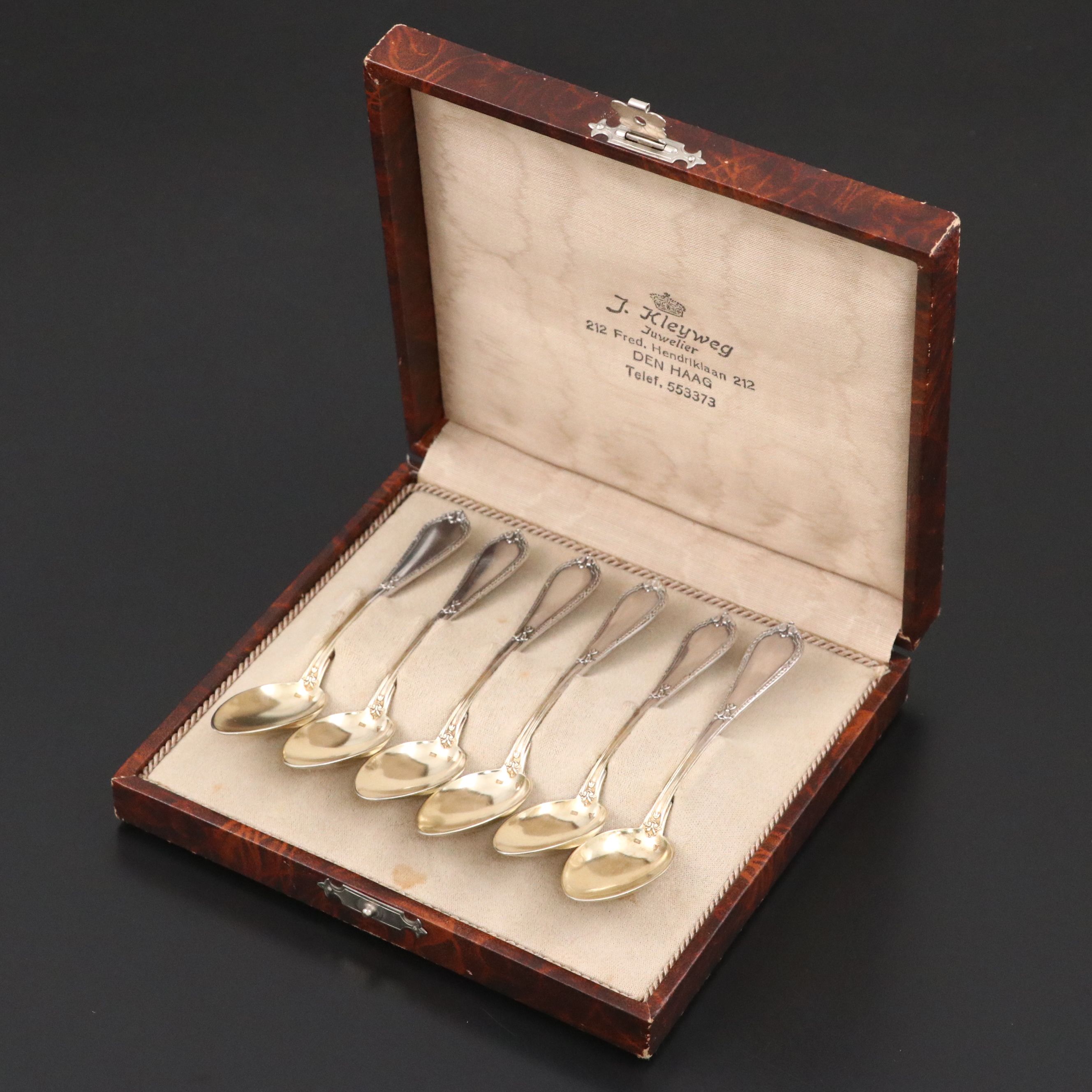 Belgian 950 Silver Demitasse Spoons with Presentation Box