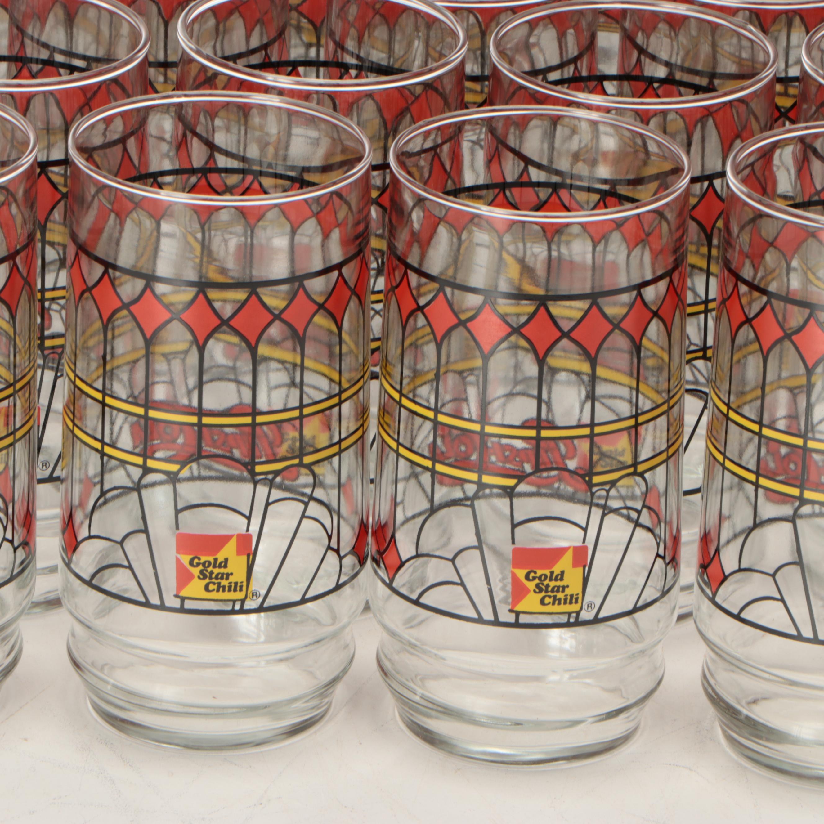 Indiana Glass Gold Star Chili Pepsi-Cola Tumblers