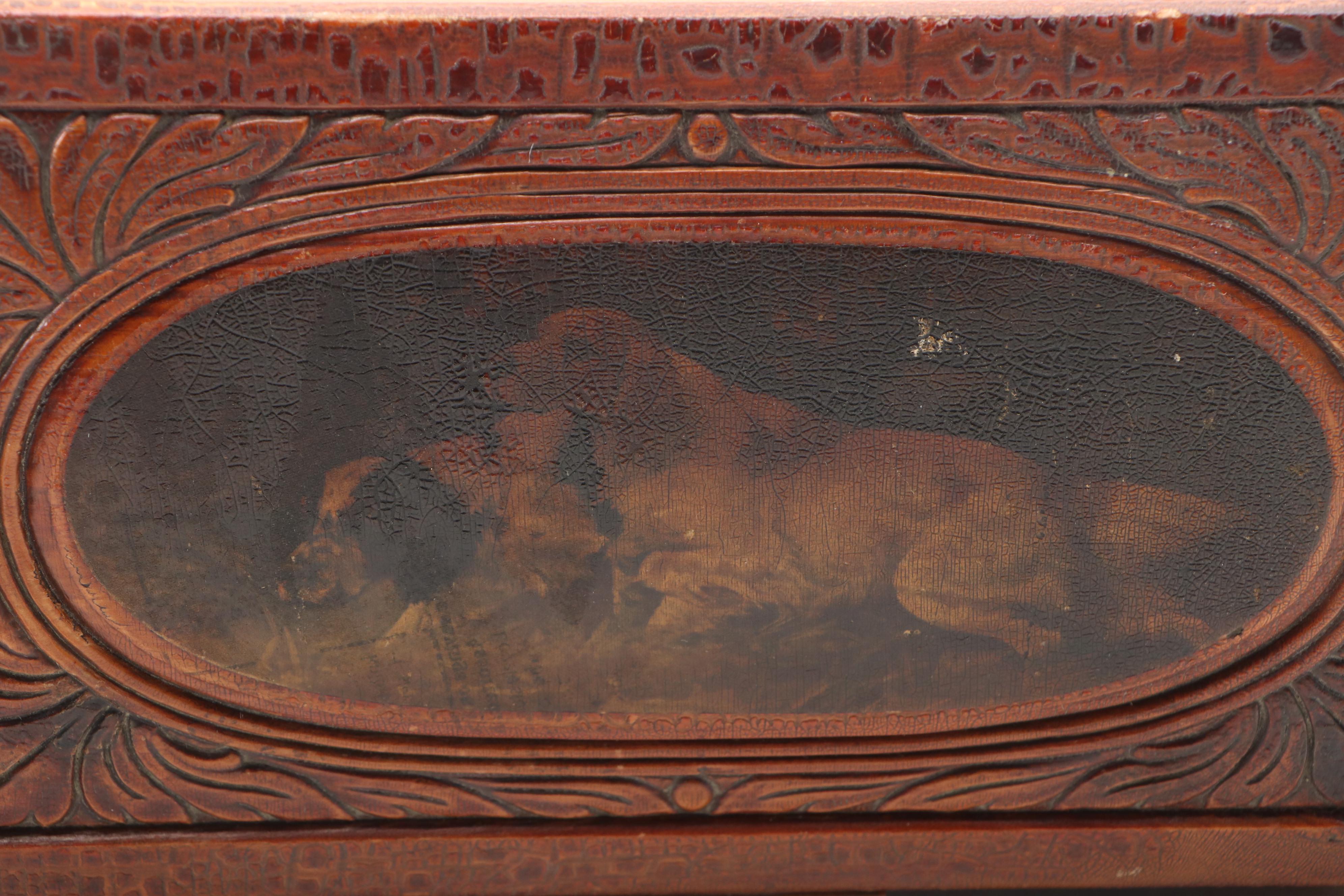 Hand-Carved Hunting Dogs and Needlepoint Beagle Wooden Boxes