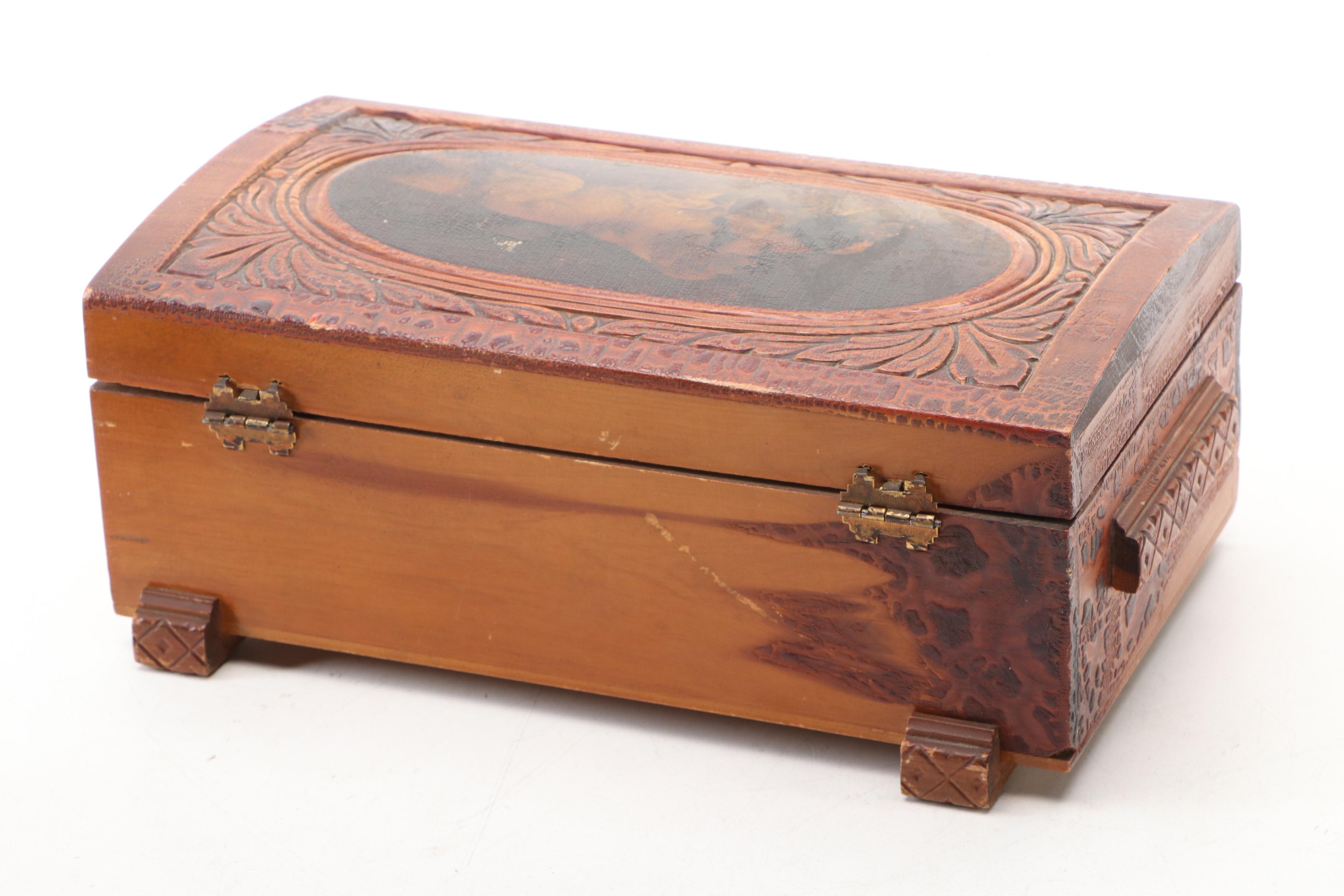 Hand-Carved Hunting Dogs and Needlepoint Beagle Wooden Boxes