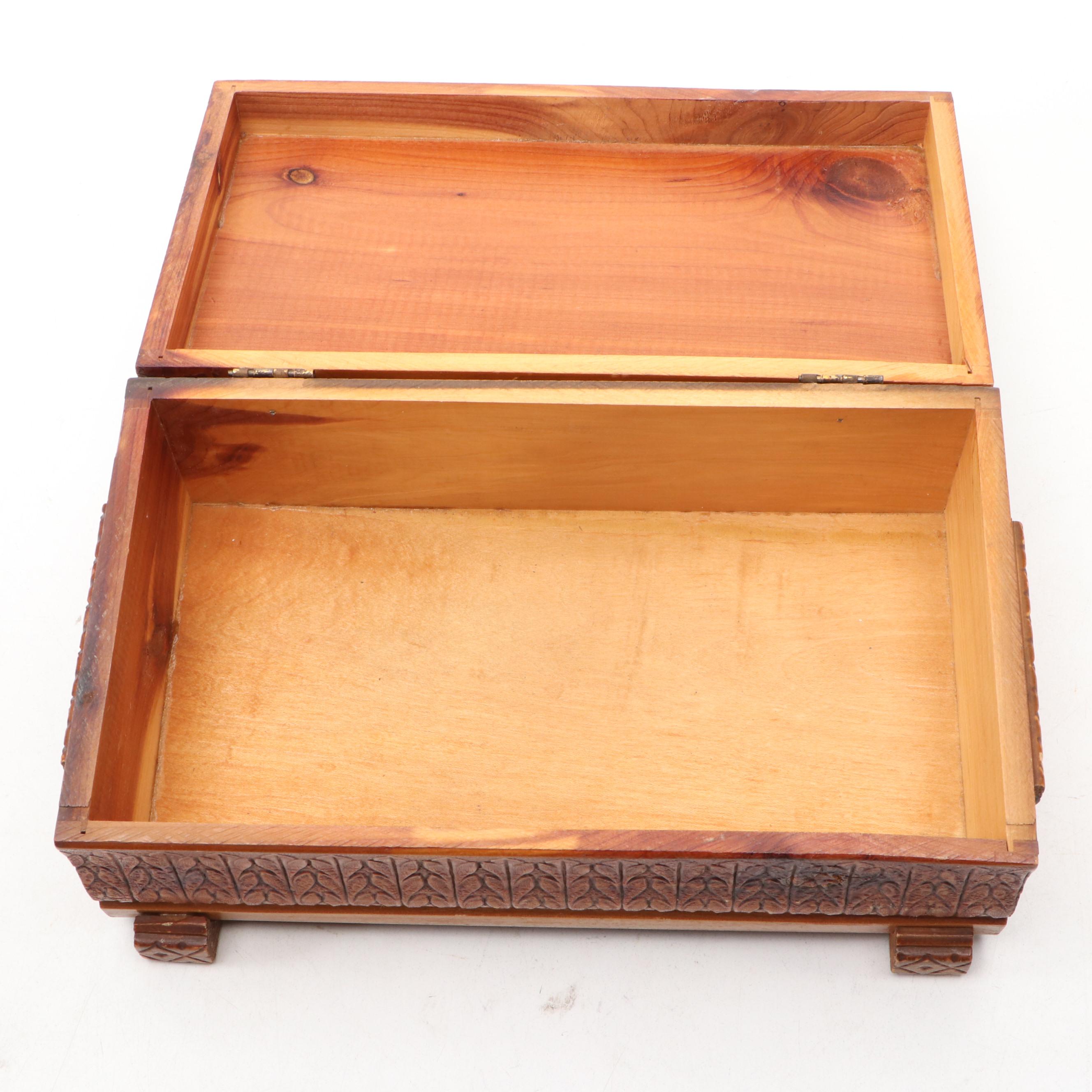 Hand-Carved Hunting Dogs and Needlepoint Beagle Wooden Boxes