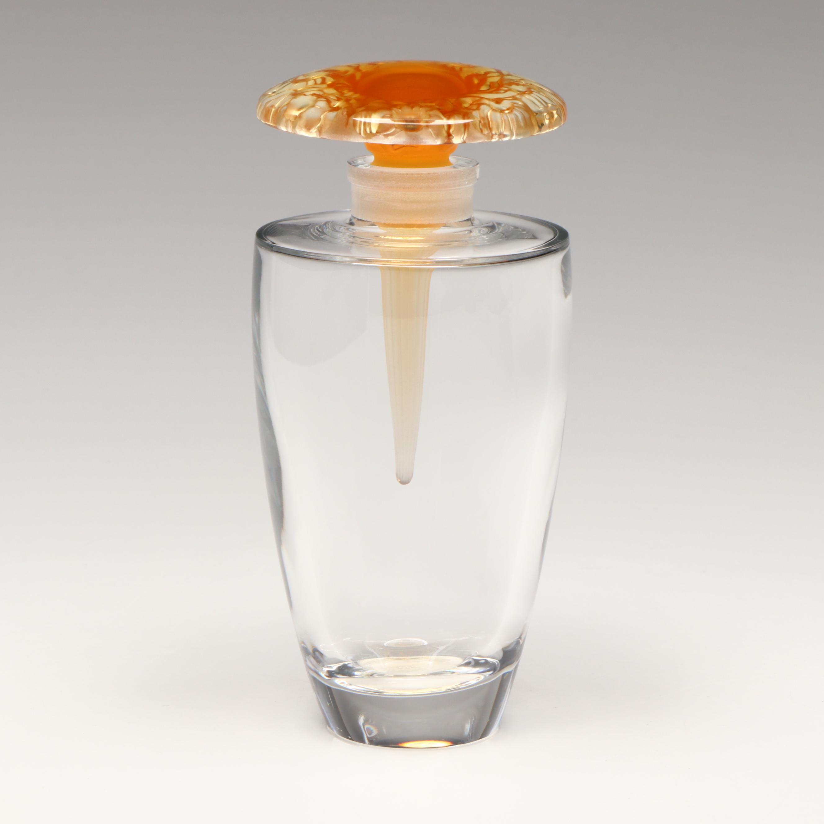 Lalique "Bucolique" Crystal Perfume Bottle with Amber Stopper