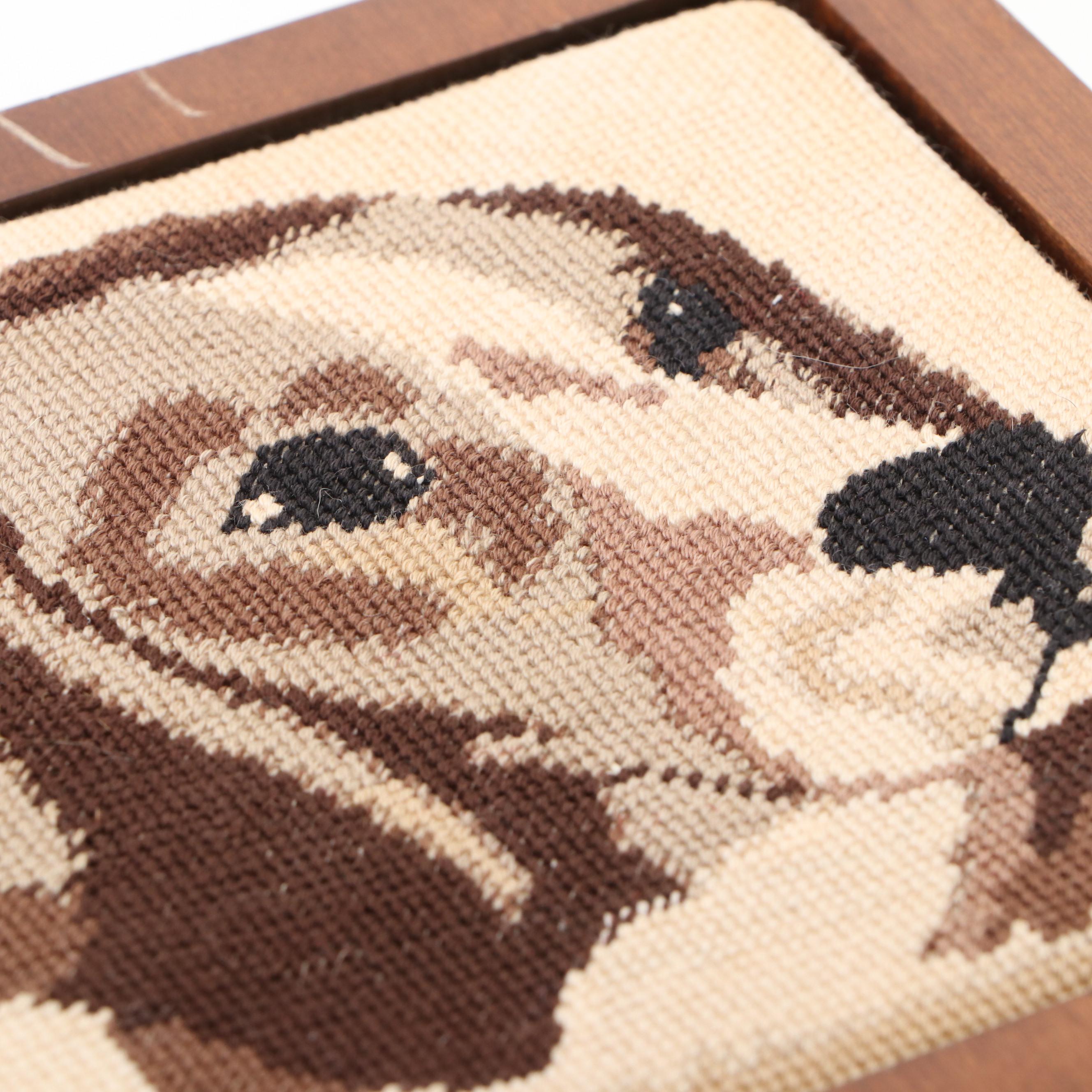 Hand-Carved Hunting Dogs and Needlepoint Beagle Wooden Boxes