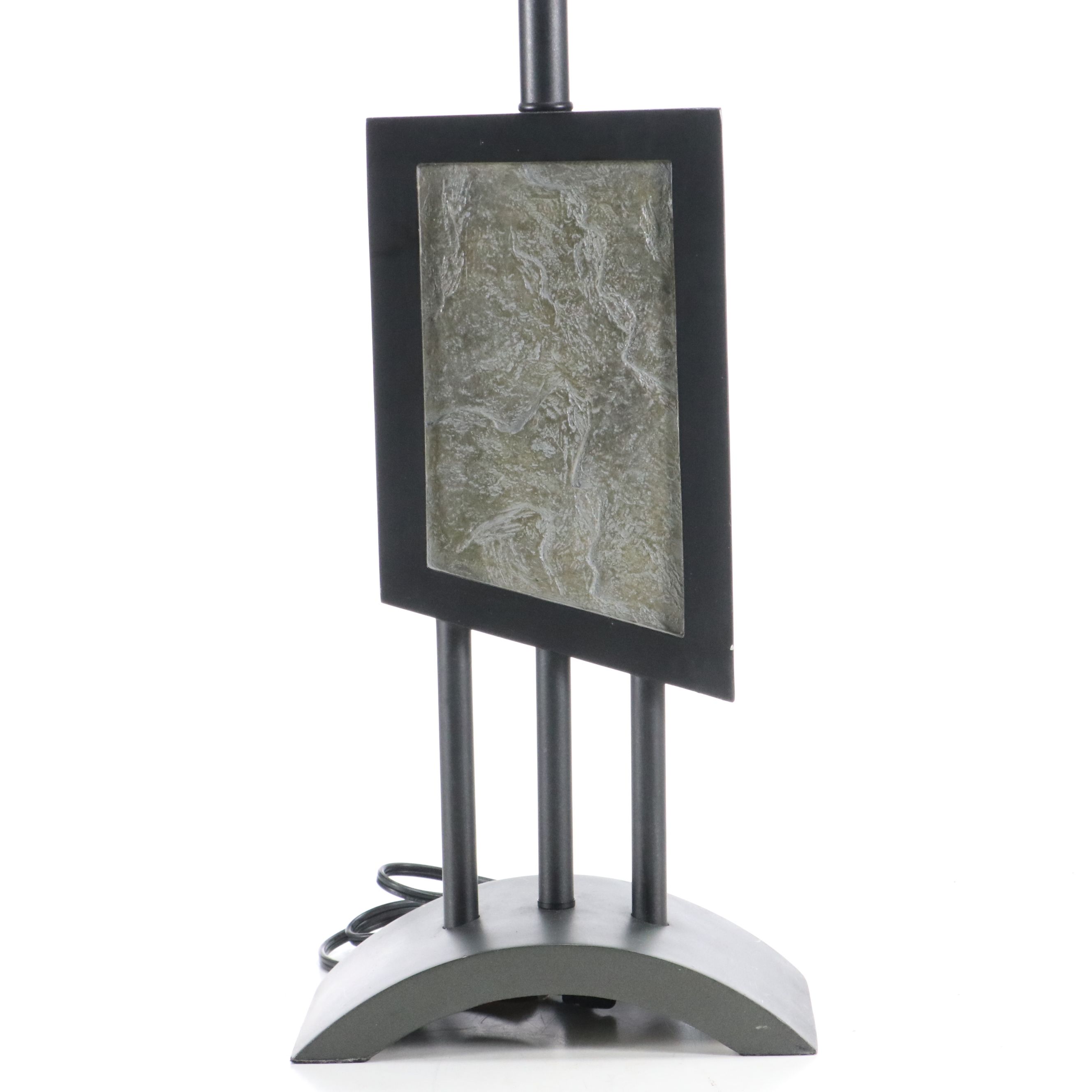 Postmodern Black Metal and Panel Table Lamp, 21st Century