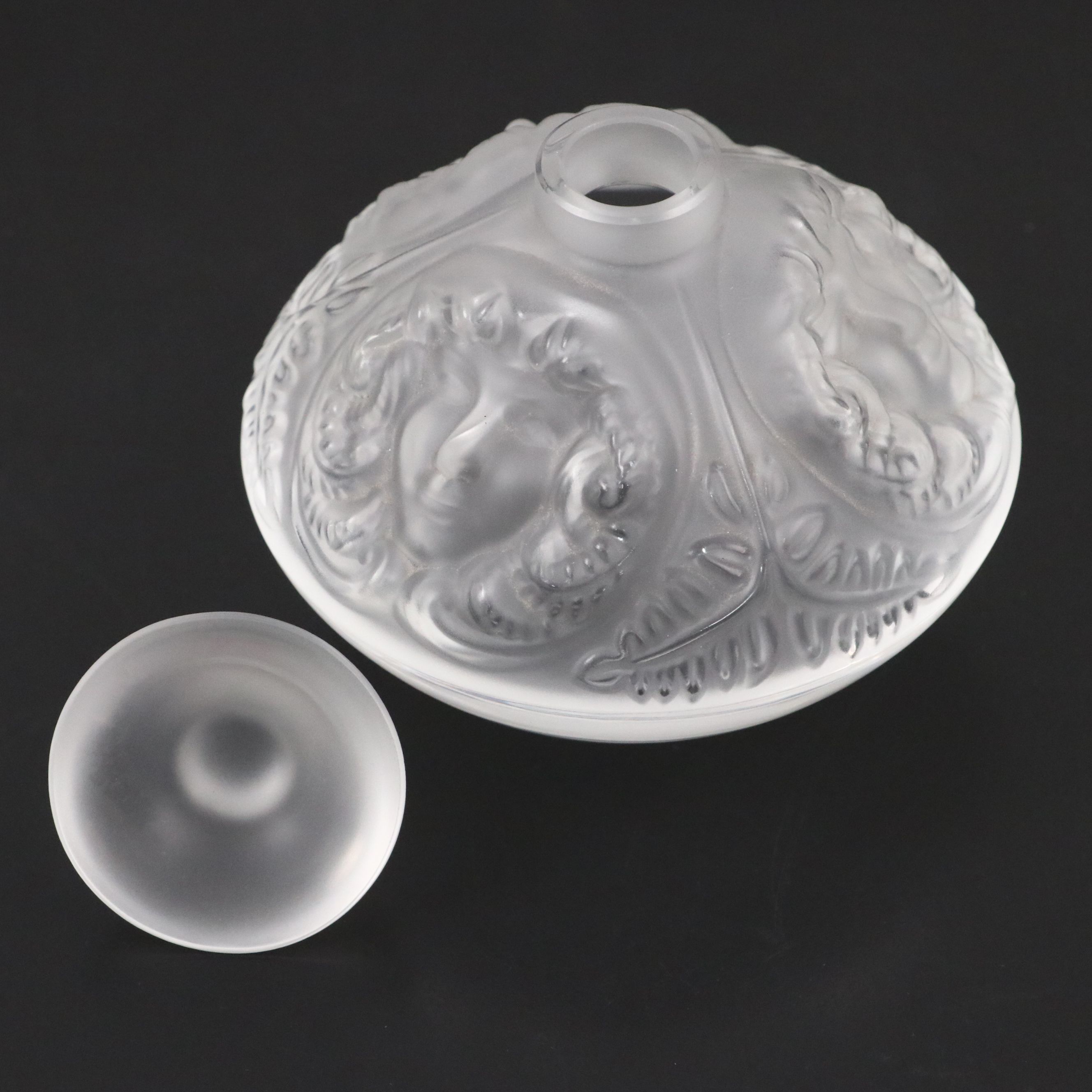 Lalique "Psyche" Frosted and Clear Crystal Perfume Bottle