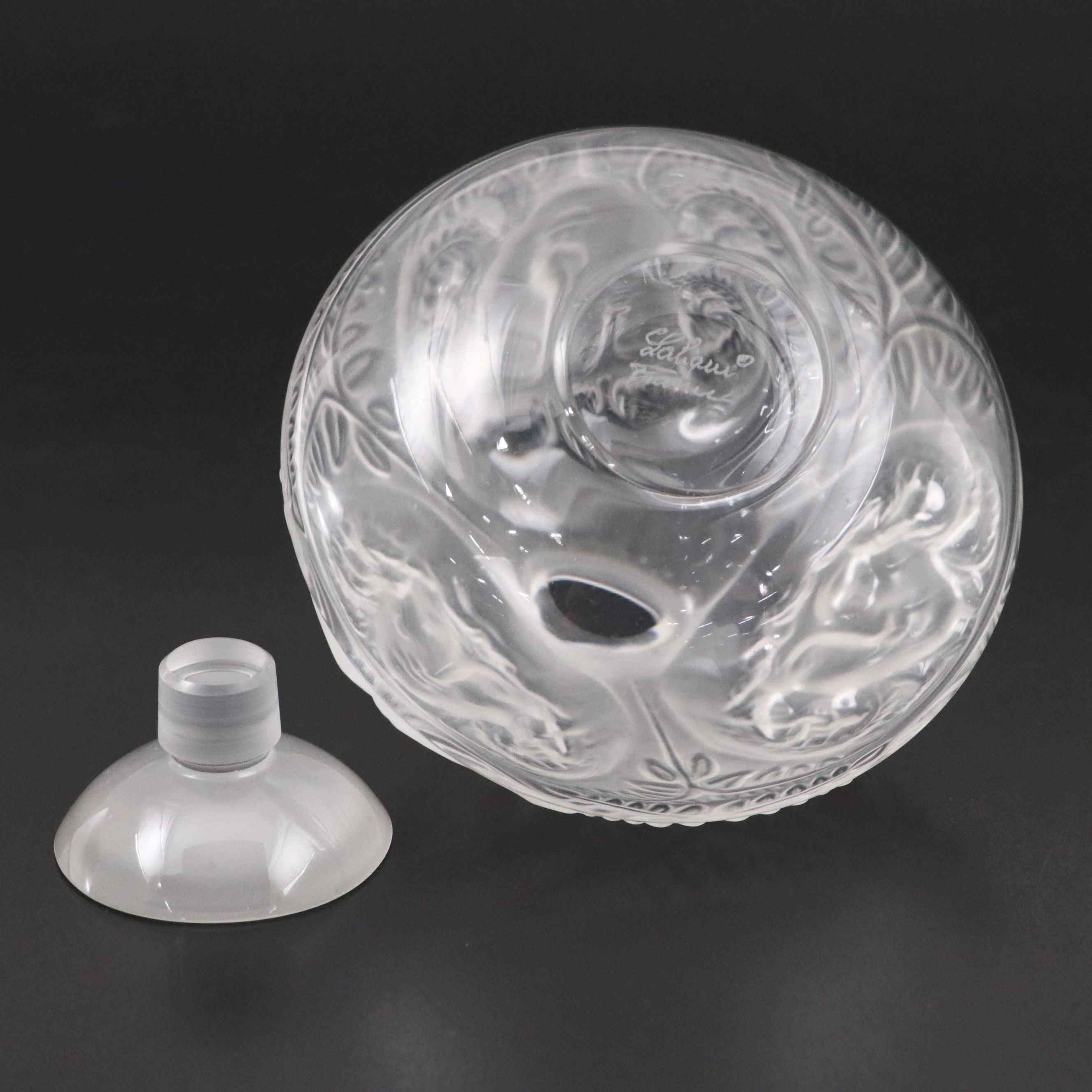 Lalique "Psyche" Frosted and Clear Crystal Perfume Bottle