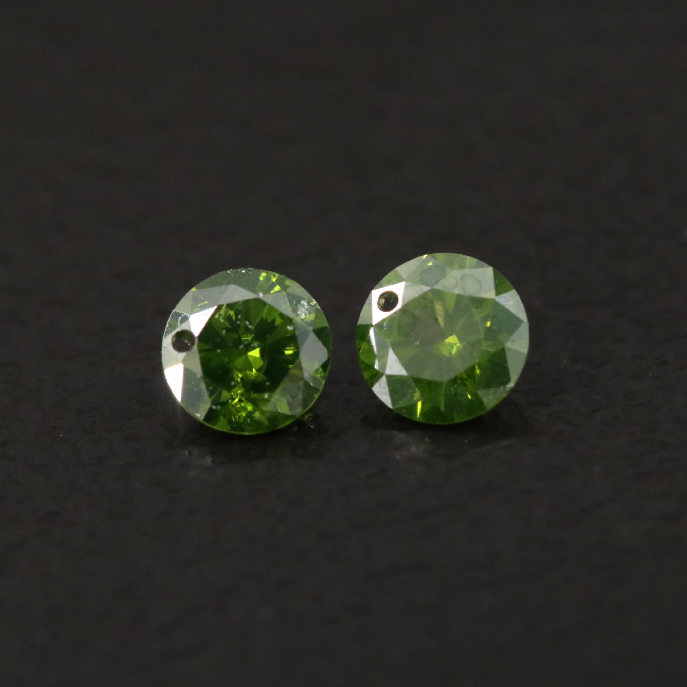 Loose 0.21 CTW Fancy Green Diamonds