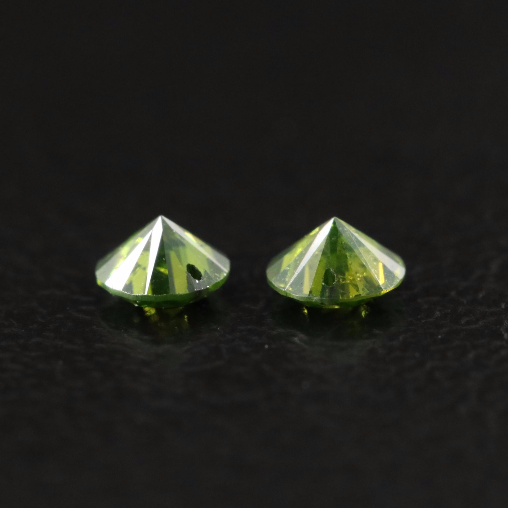 Loose 0.21 CTW Fancy Green Diamonds