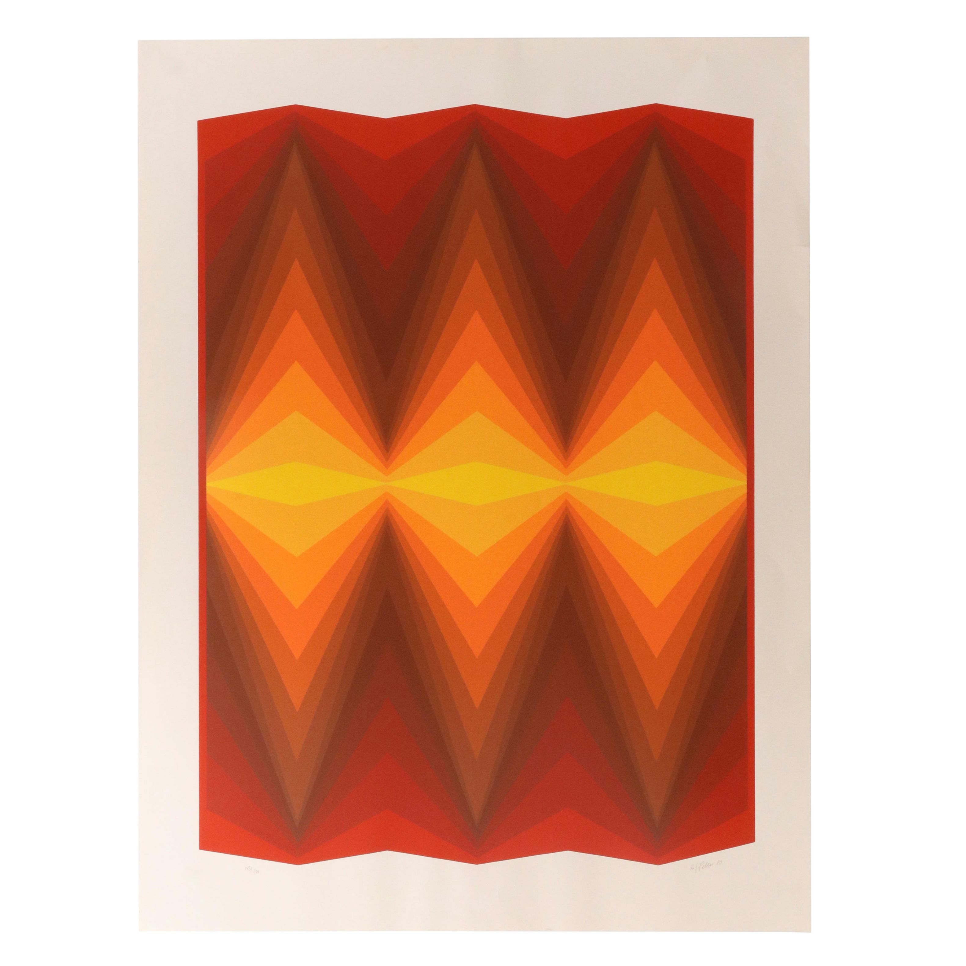 Jürgen Peters Op Art Serigraph, 1980