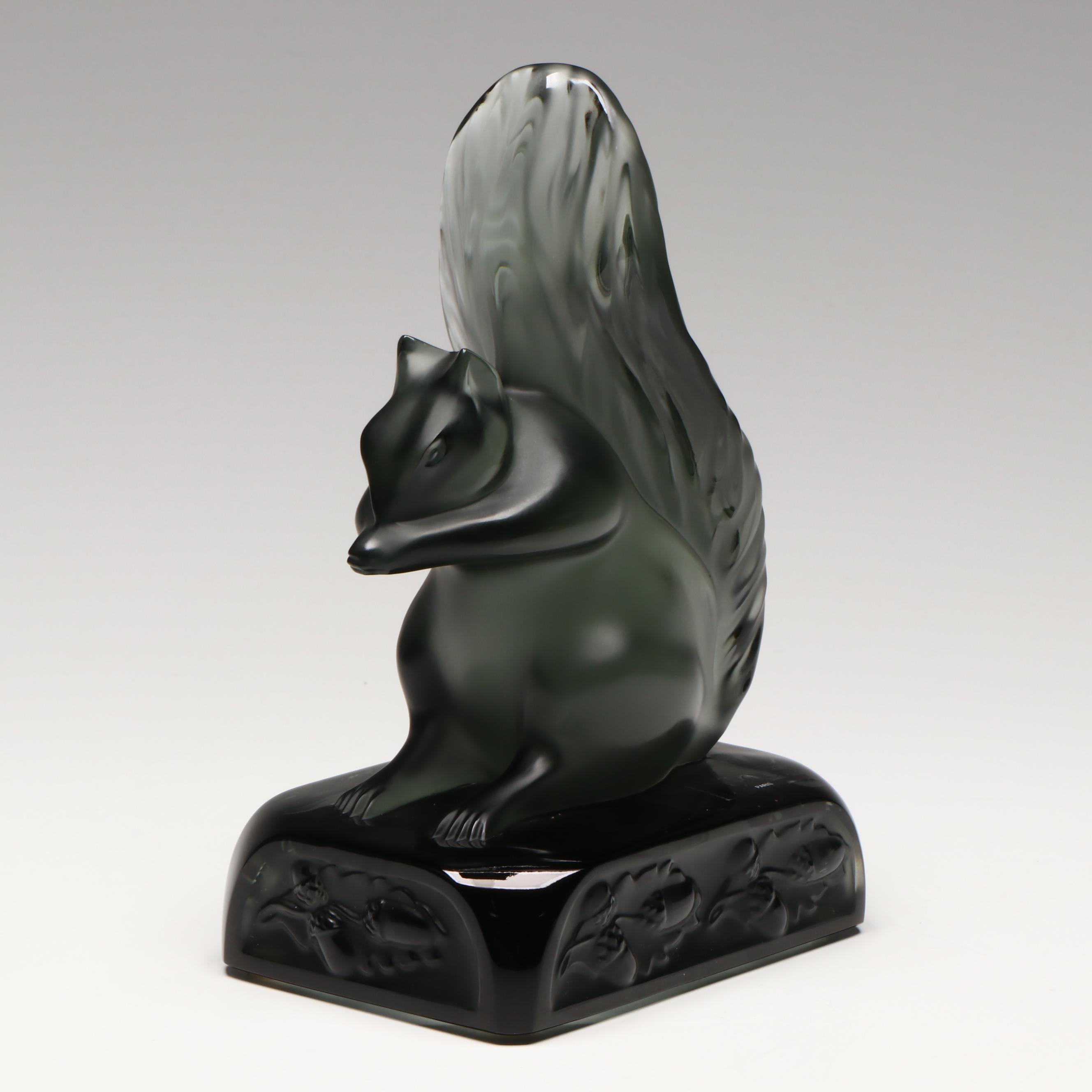 Lalique "Grisolin" Crystal Squirrel Figurine Designed by Marie-Claude Lalique