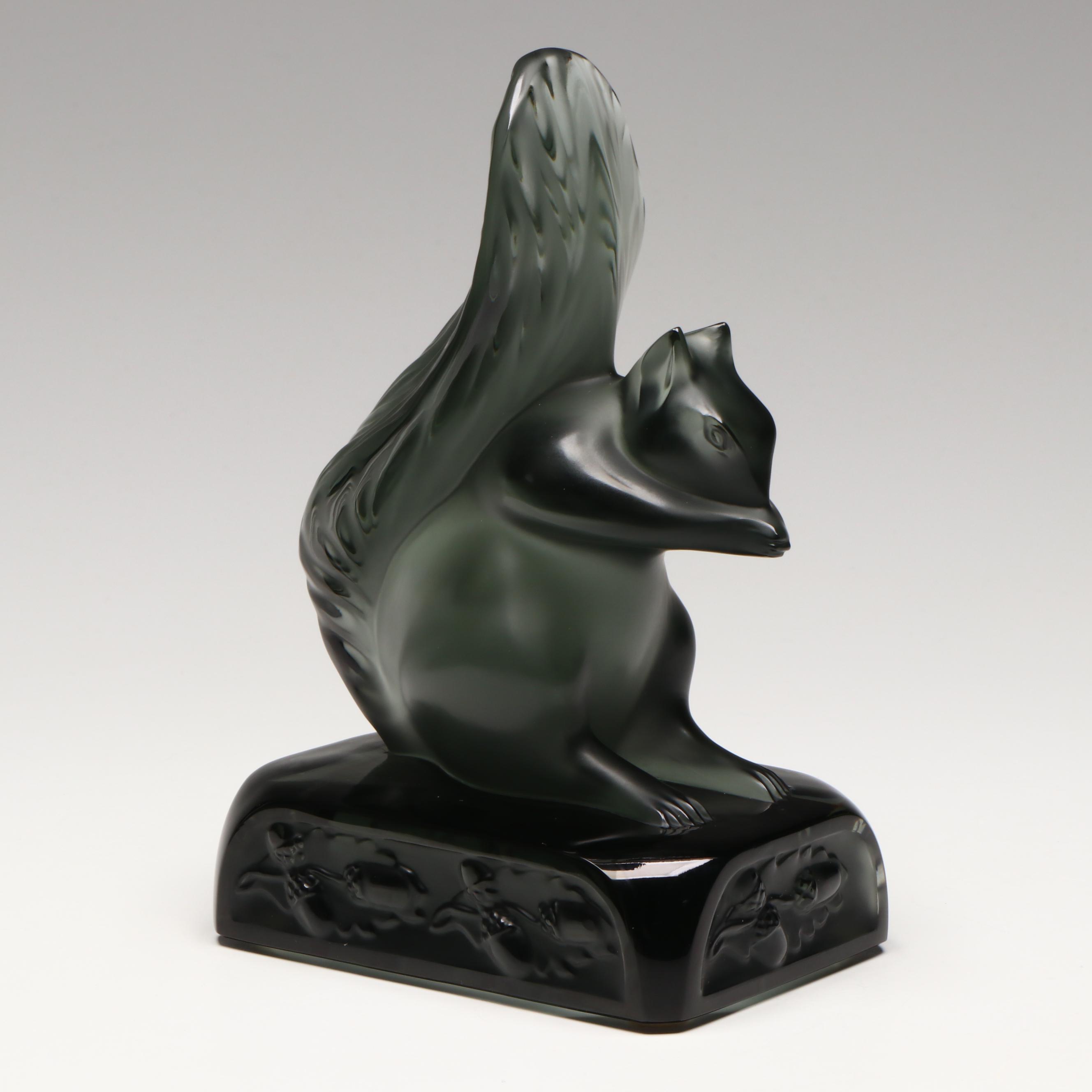 Lalique "Grisolin" Crystal Squirrel Figurine Designed by Marie-Claude Lalique