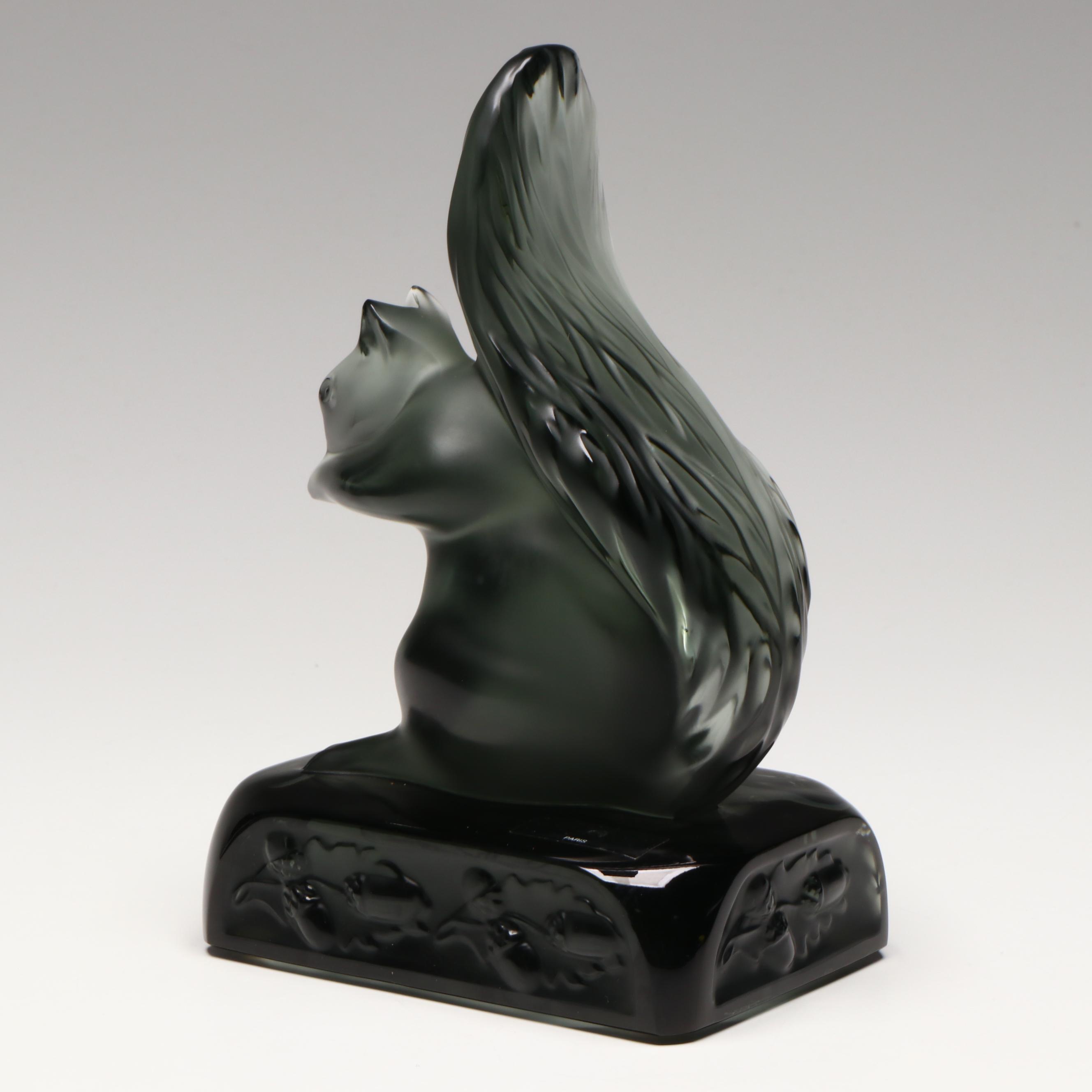 Lalique "Grisolin" Crystal Squirrel Figurine Designed by Marie-Claude Lalique