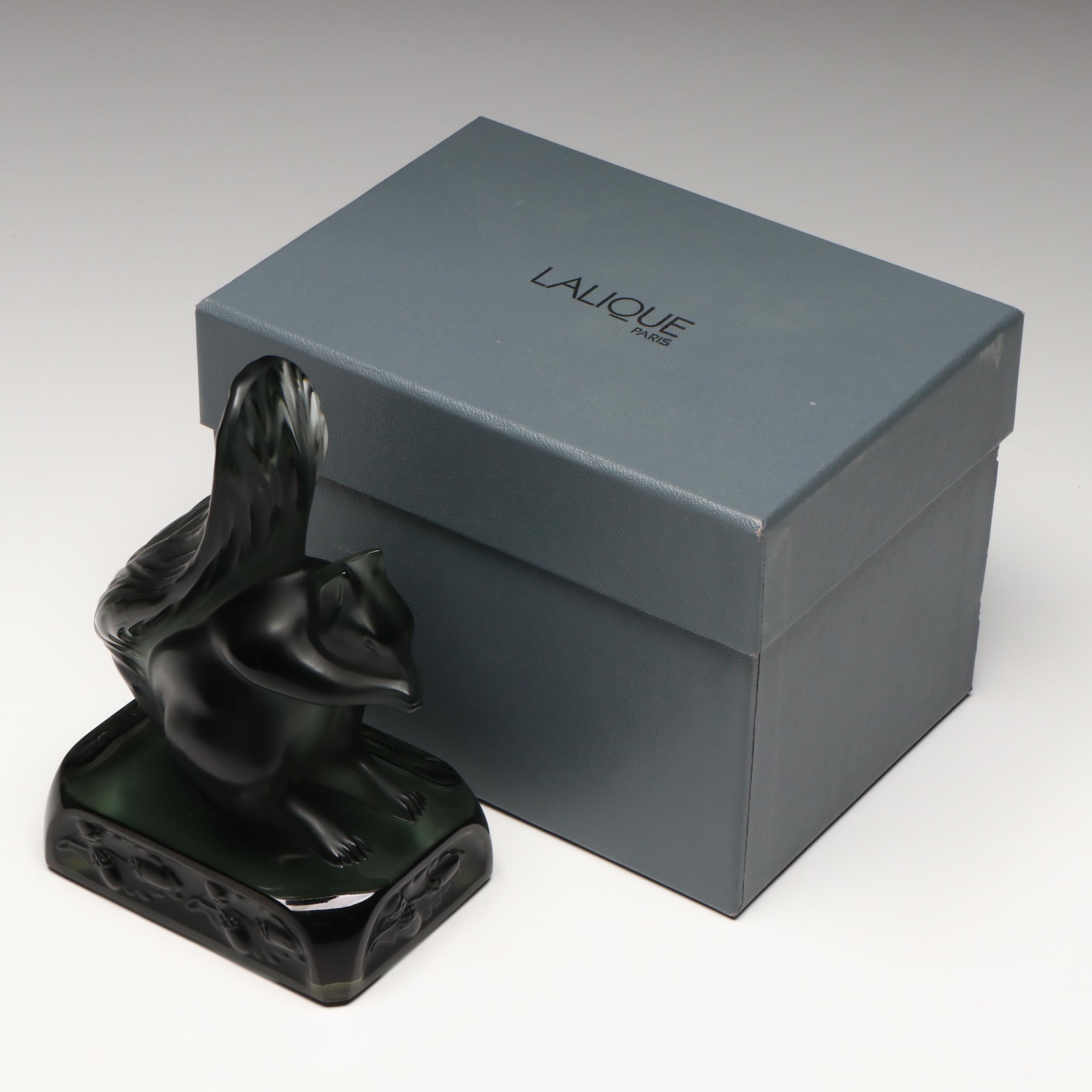 Lalique "Grisolin" Crystal Squirrel Figurine Designed by Marie-Claude Lalique