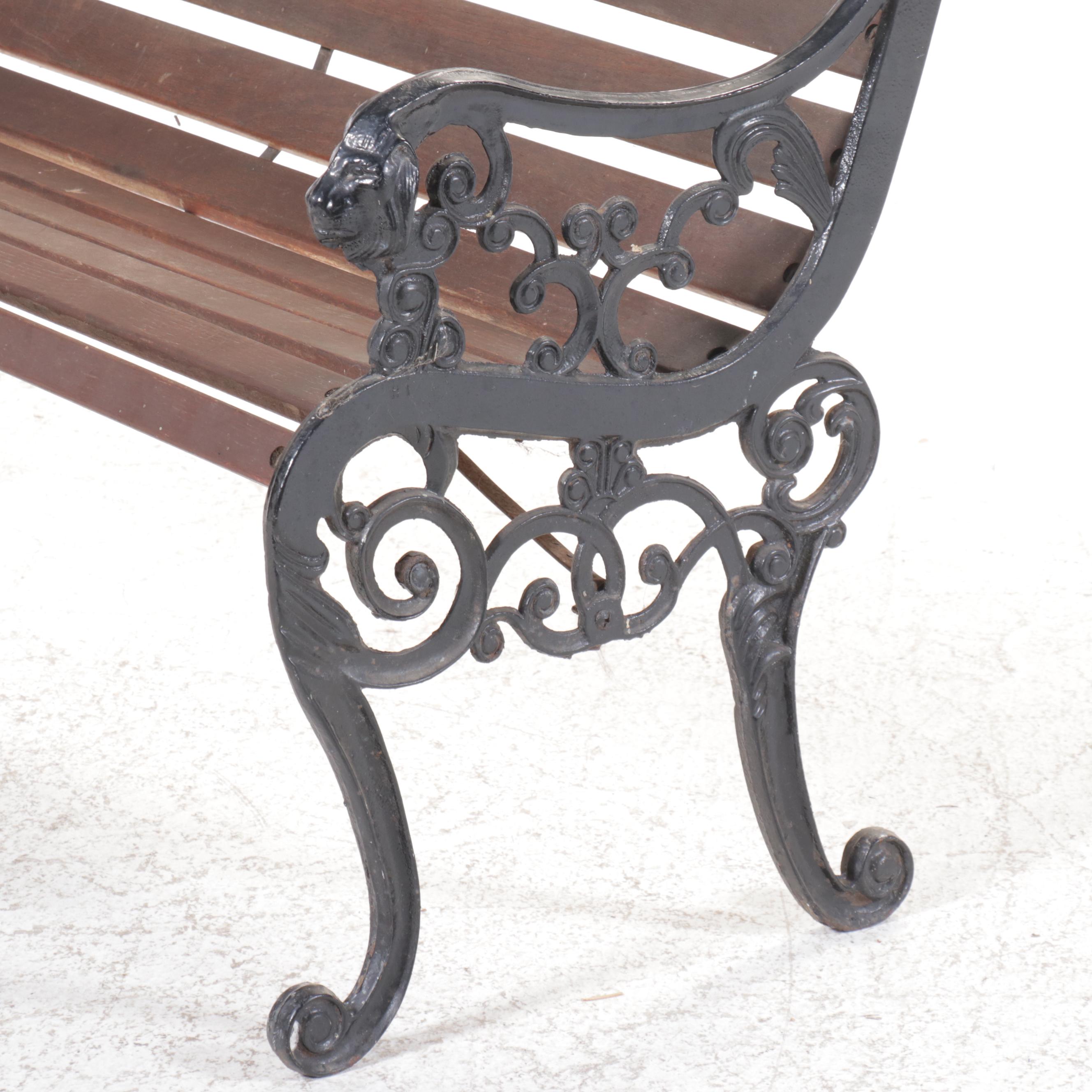Wrought Iron and Wood Garden Bench