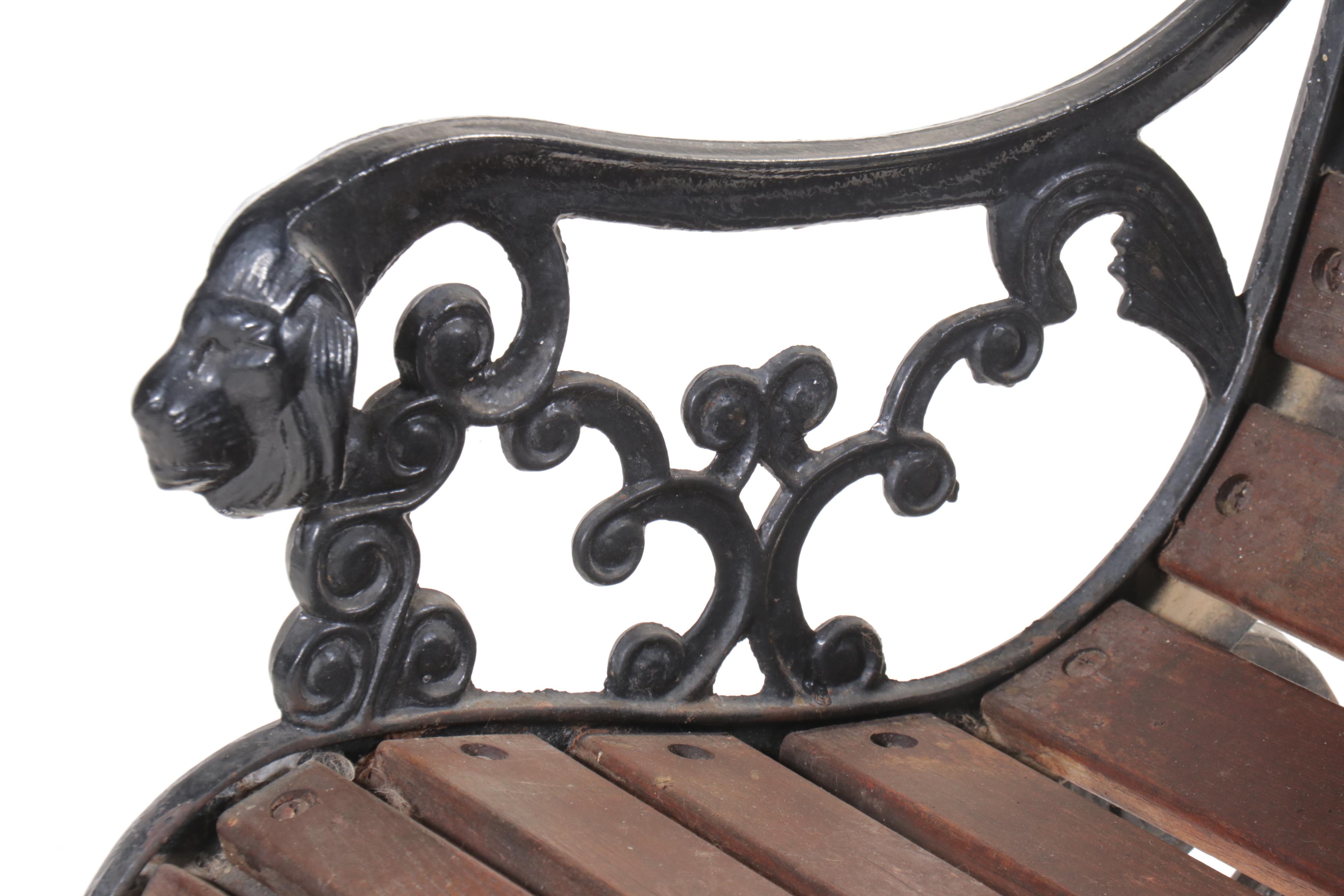 Wrought Iron and Wood Garden Bench