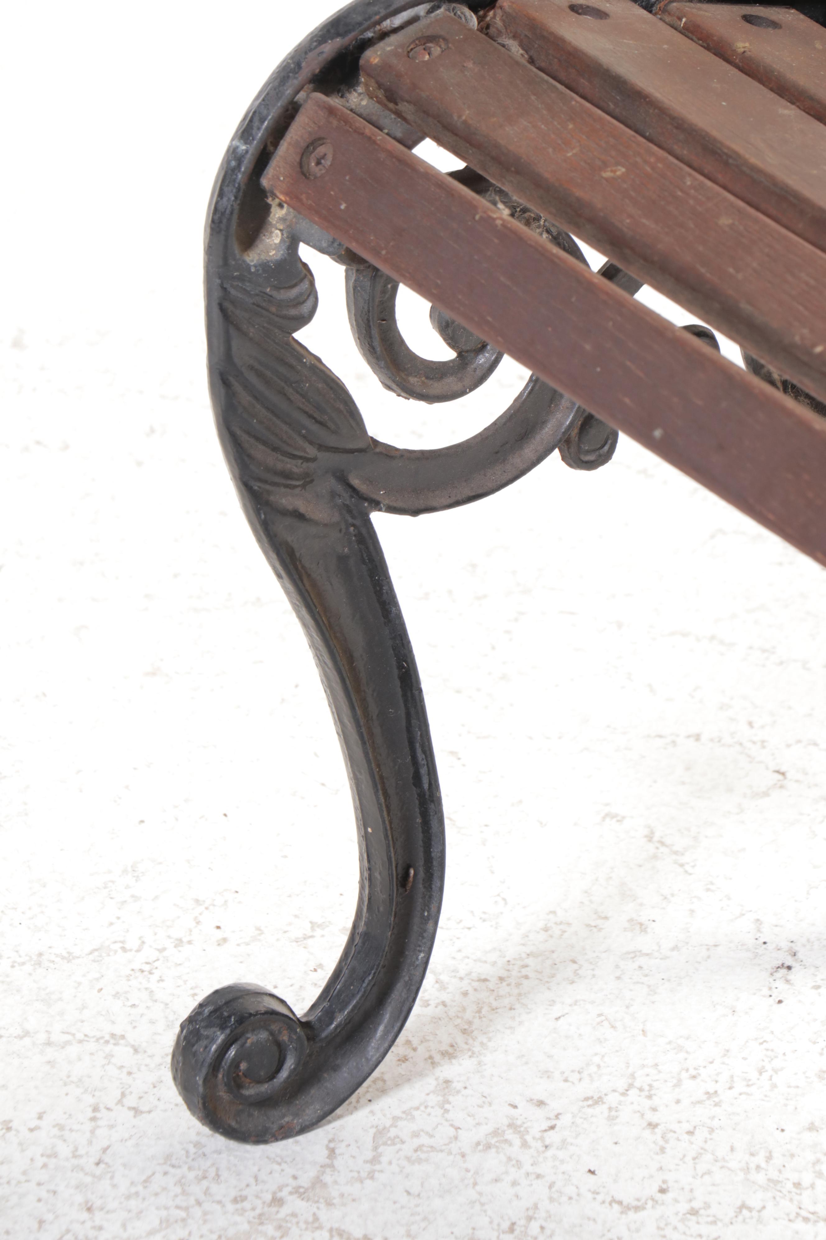 Wrought Iron and Wood Garden Bench