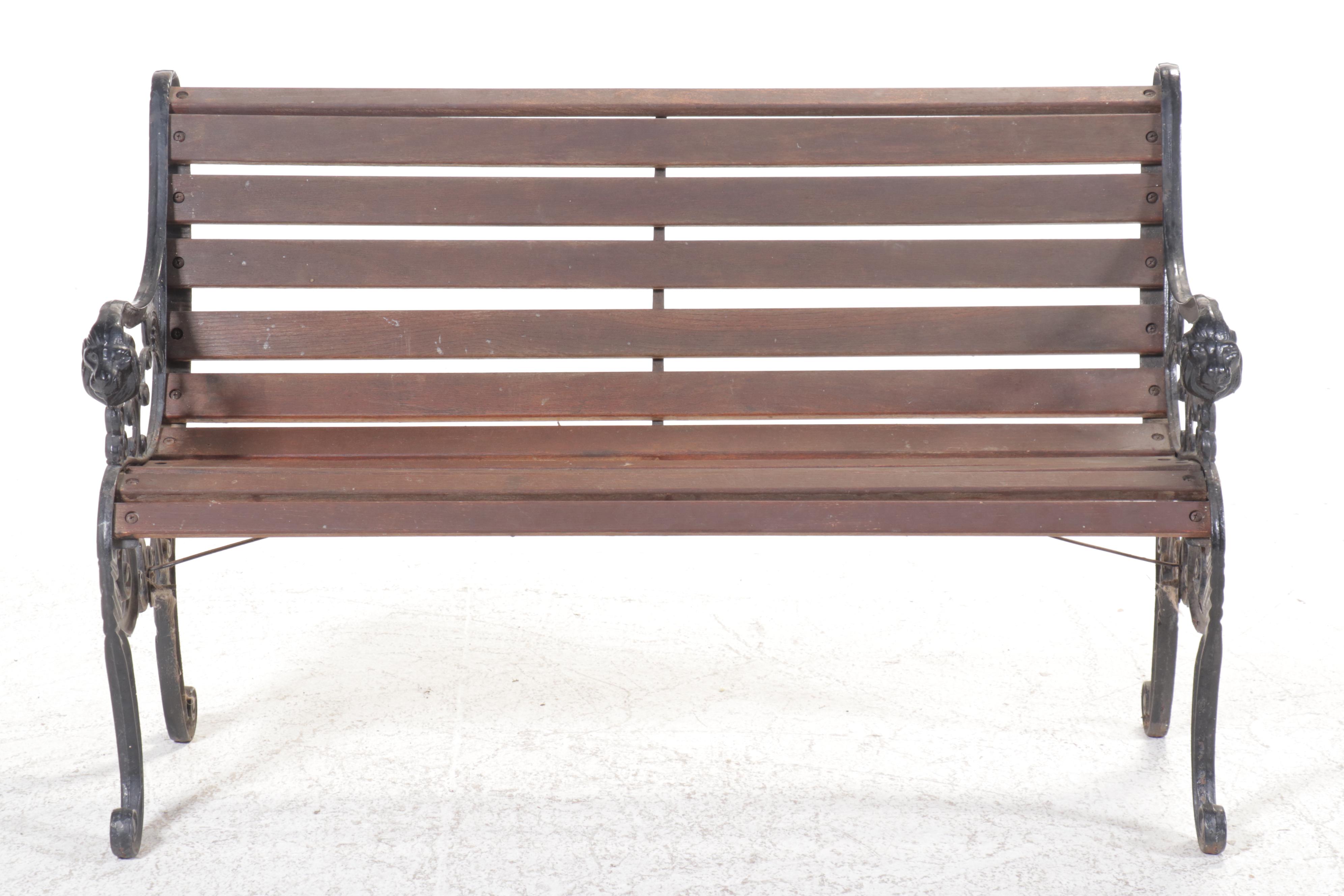 Wrought Iron and Wood Garden Bench