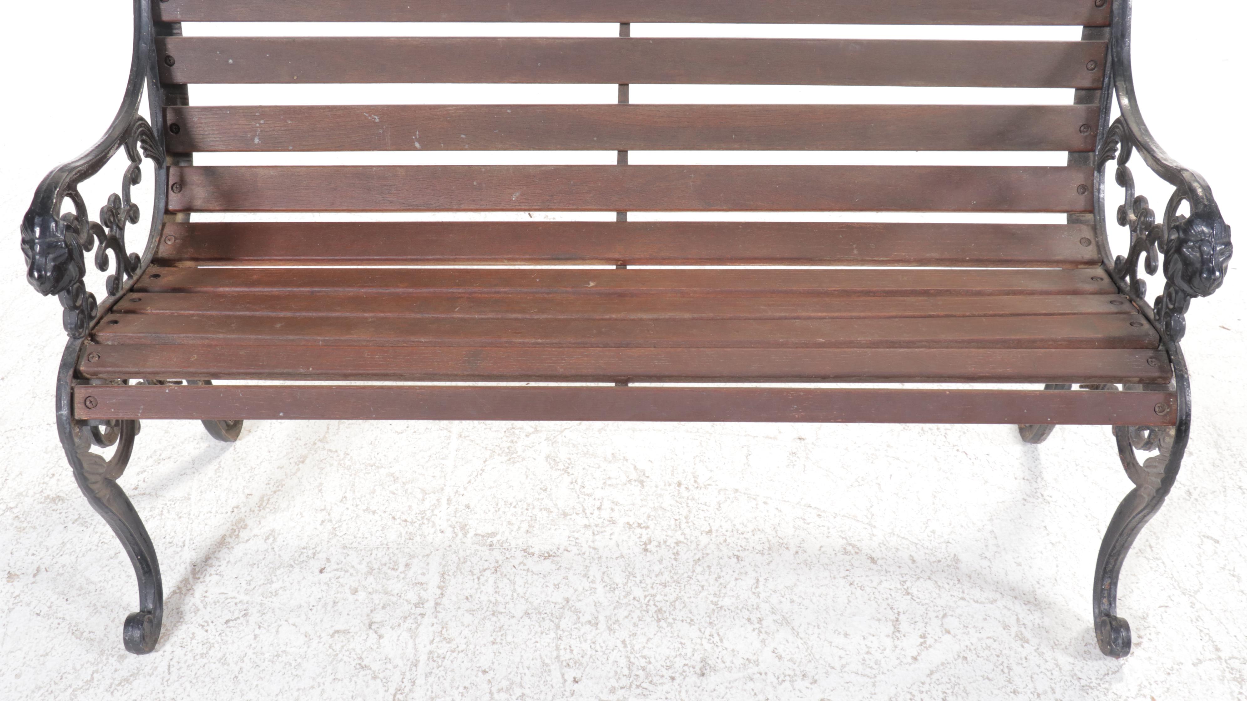 Wrought Iron and Wood Garden Bench