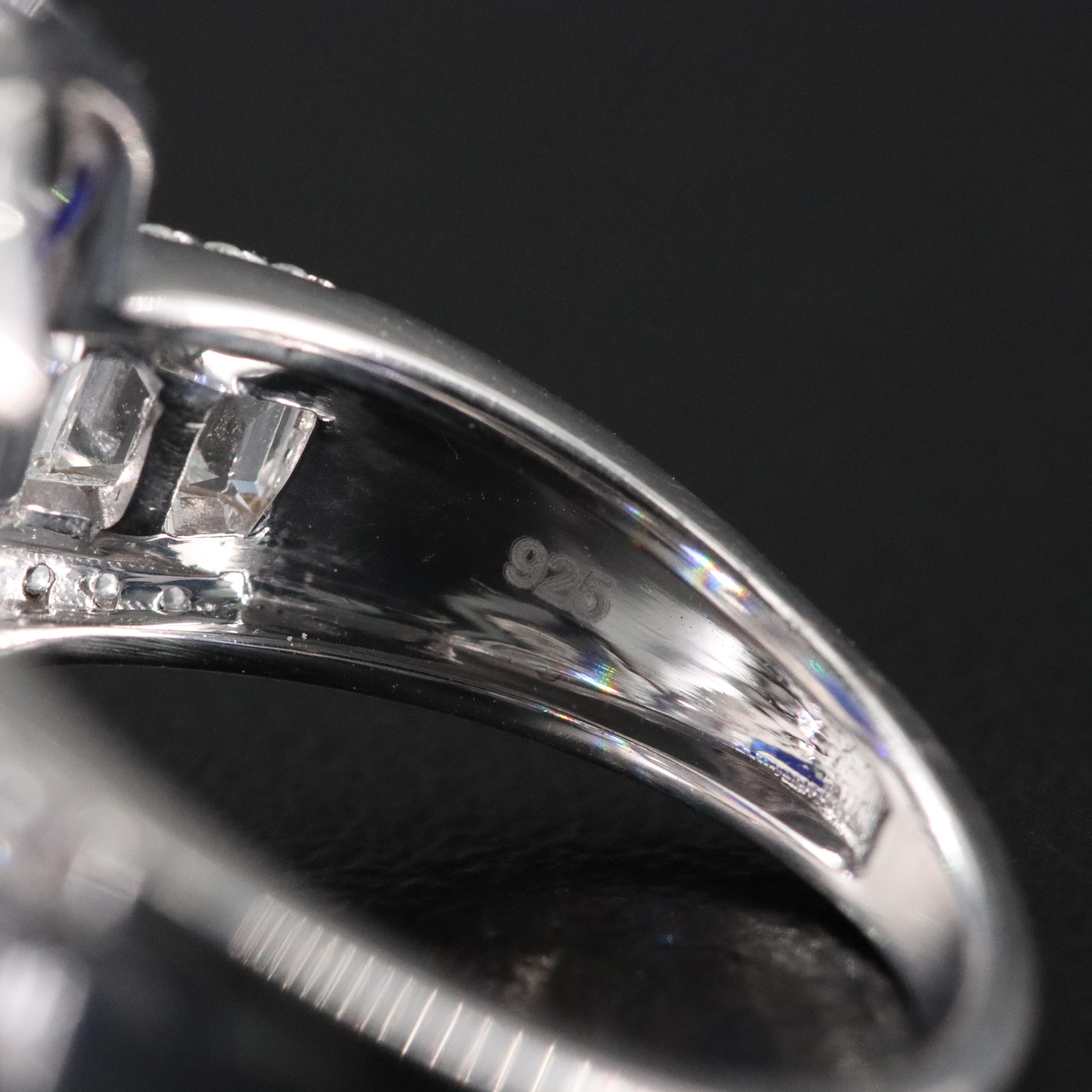 Sterling Blue and White Sapphire Ring