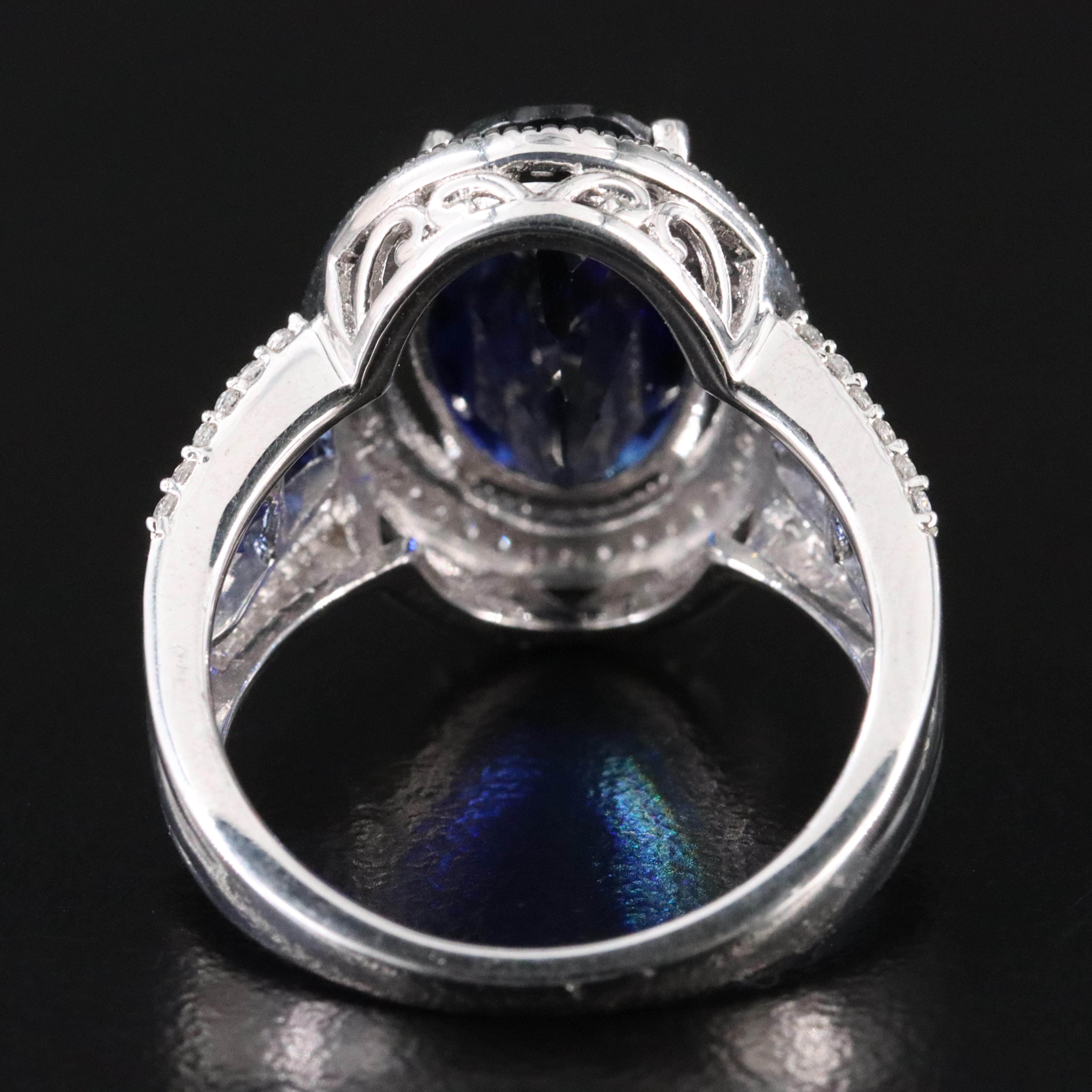 Sterling Blue and White Sapphire Ring