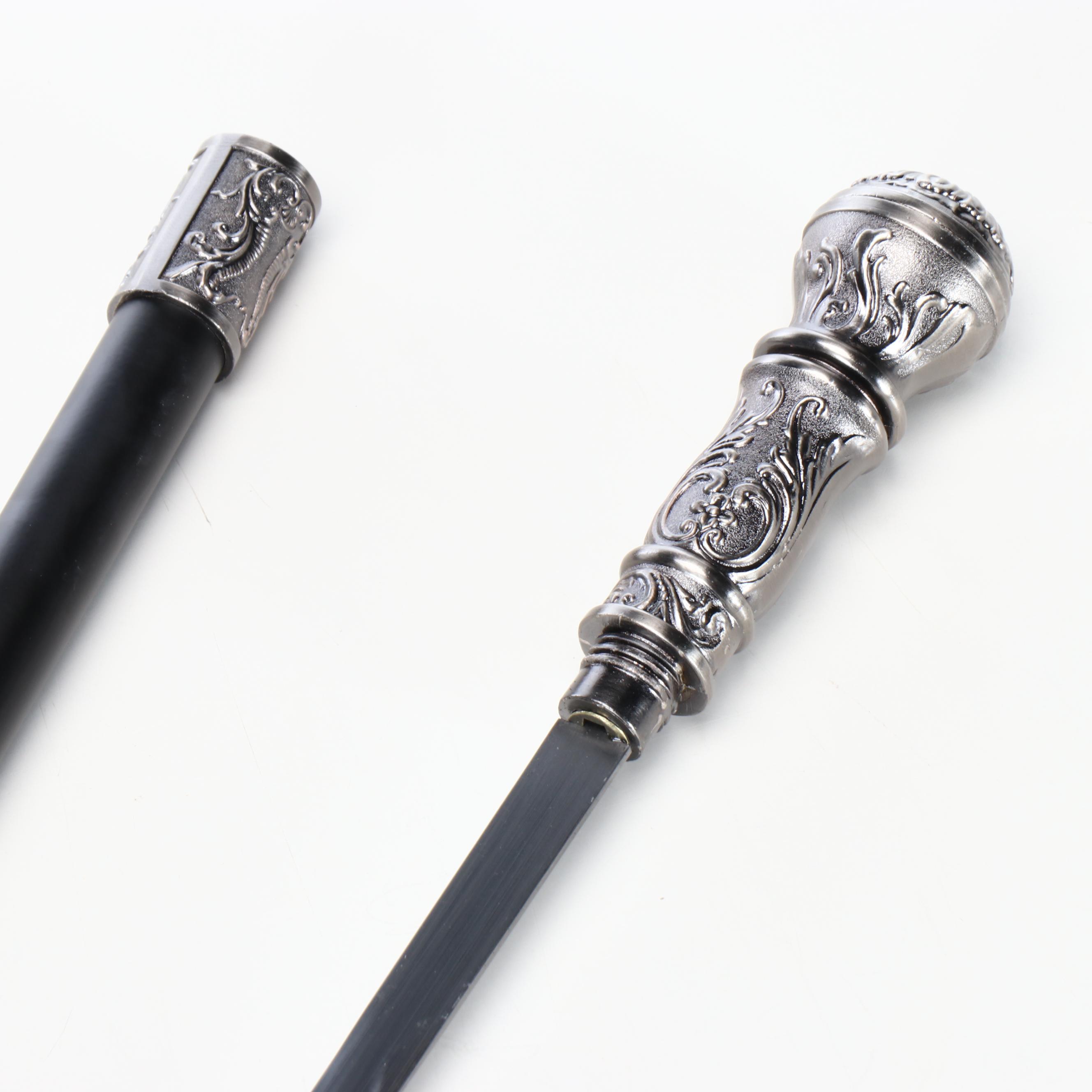 Embossed Acanthus Leaf Handle Sword Cane