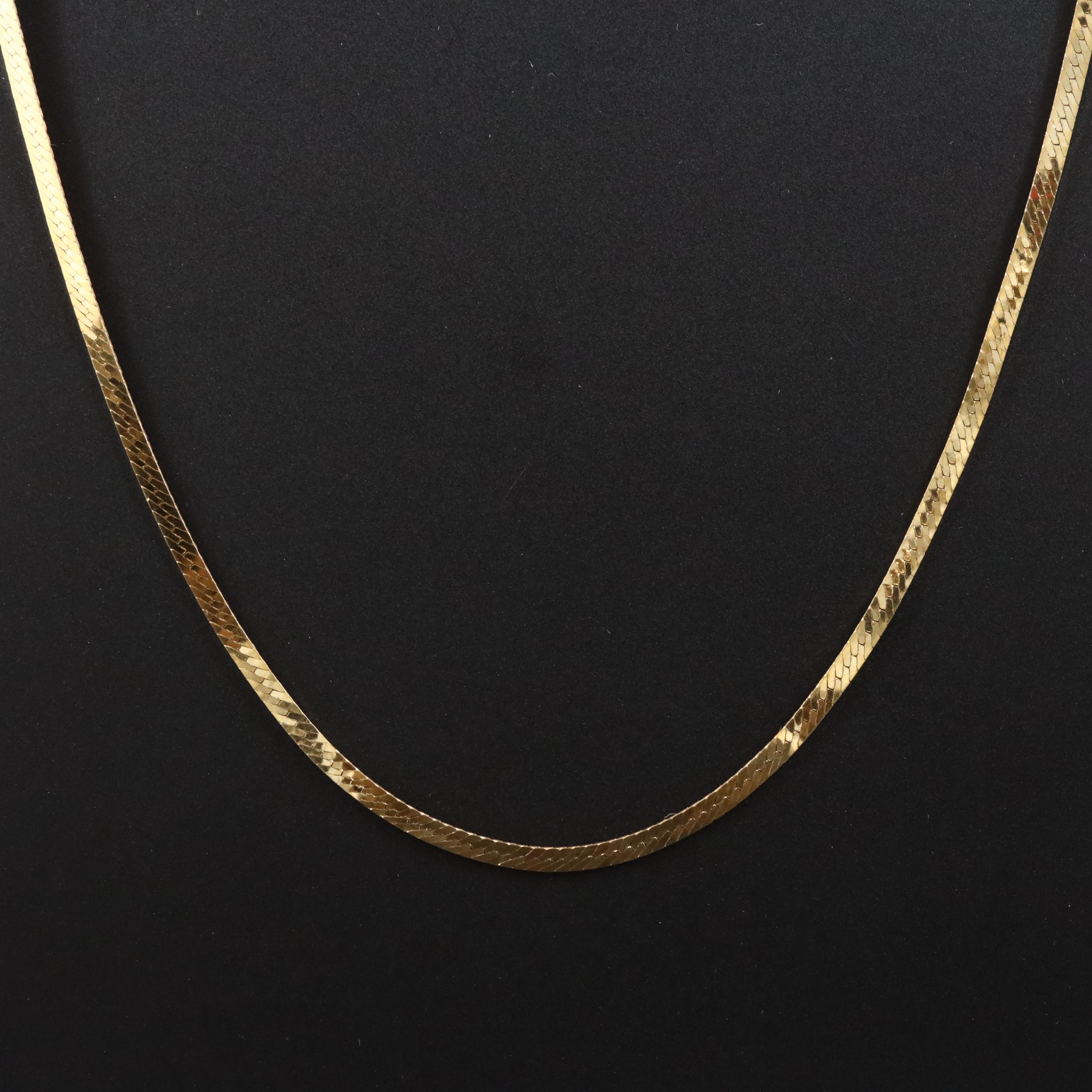 Italian 14K Herringbone Chain Necklace