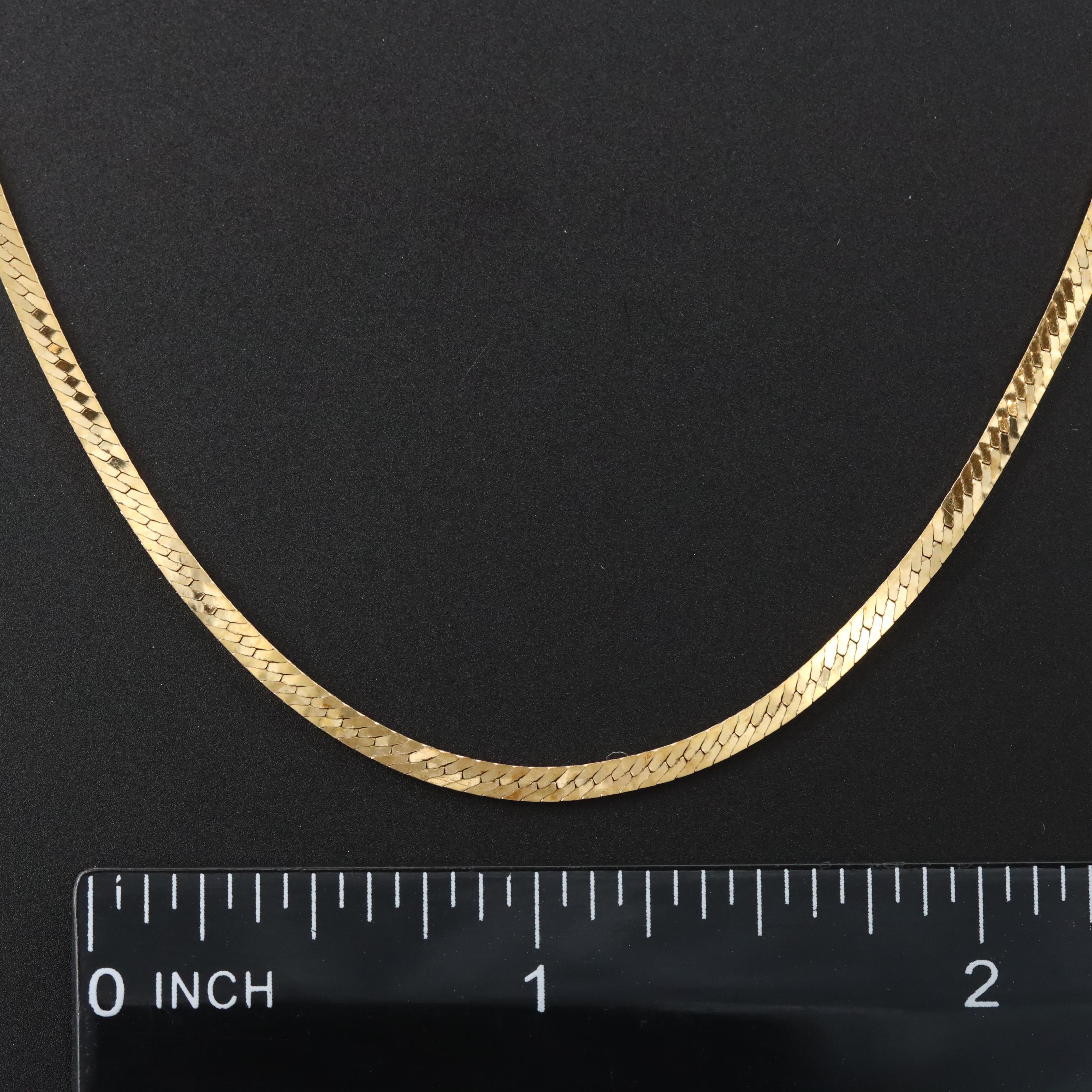 Italian 14K Herringbone Chain Necklace