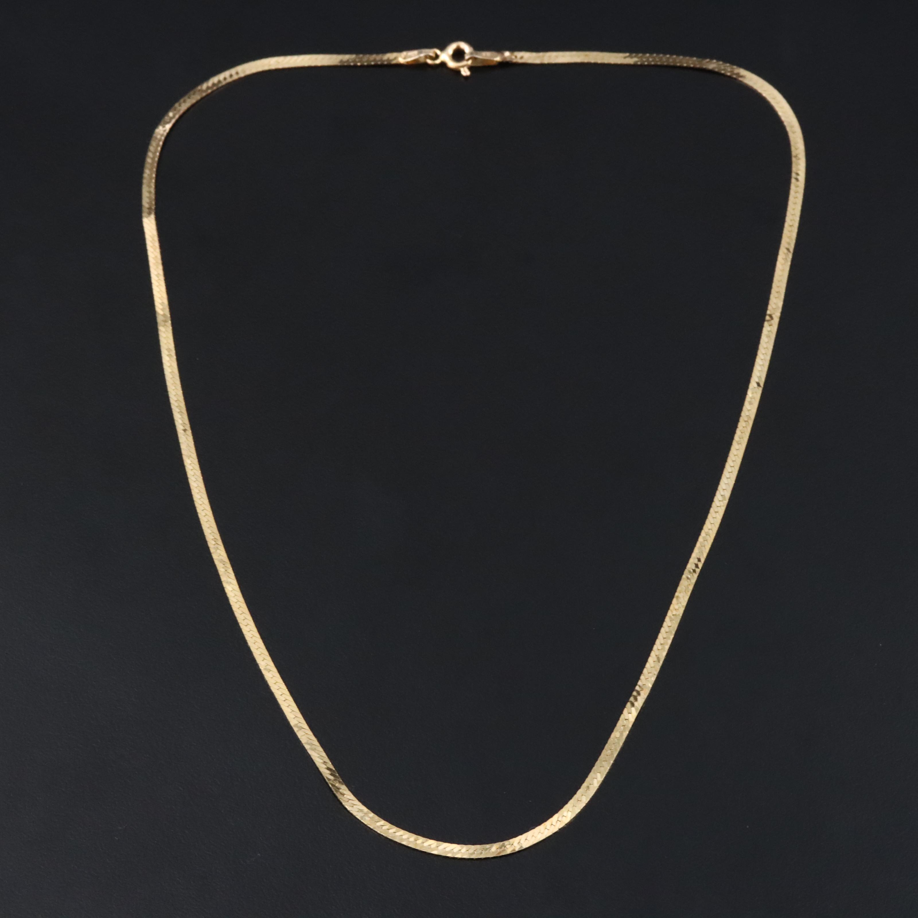 Italian 14K Herringbone Chain Necklace