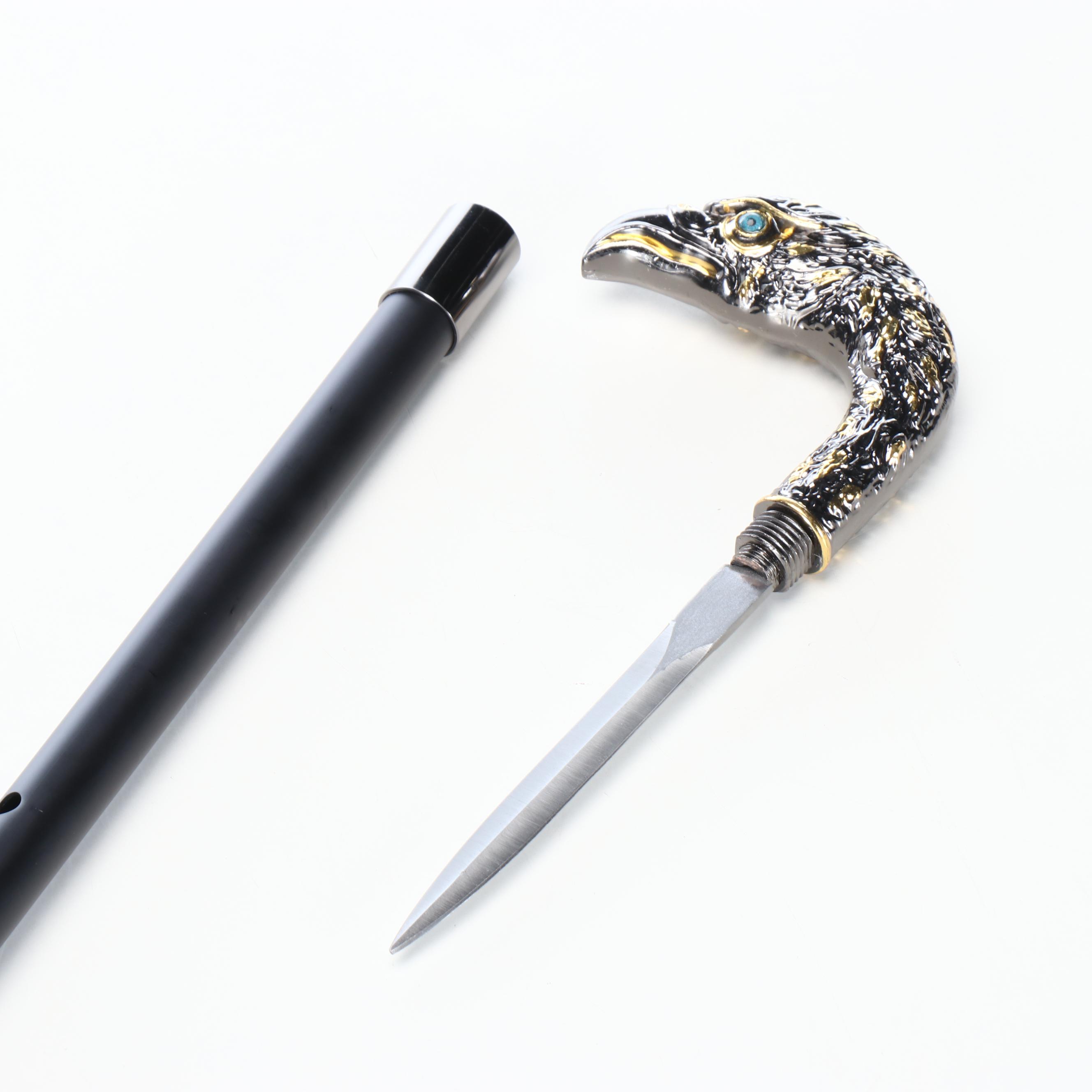 Embossed Eagle Head Adjustable Sword Cane