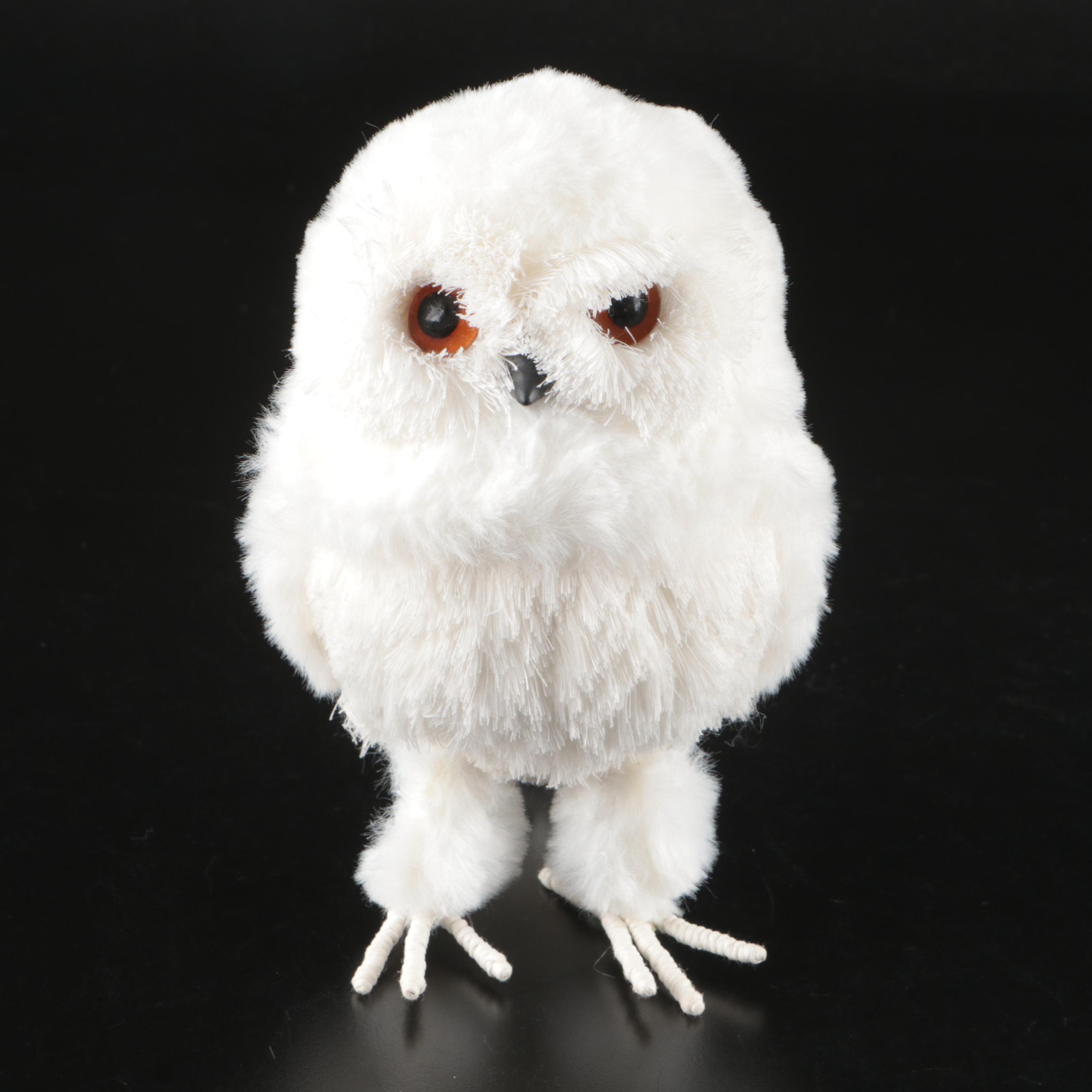 Faux Fur Snowy Owl Figurines