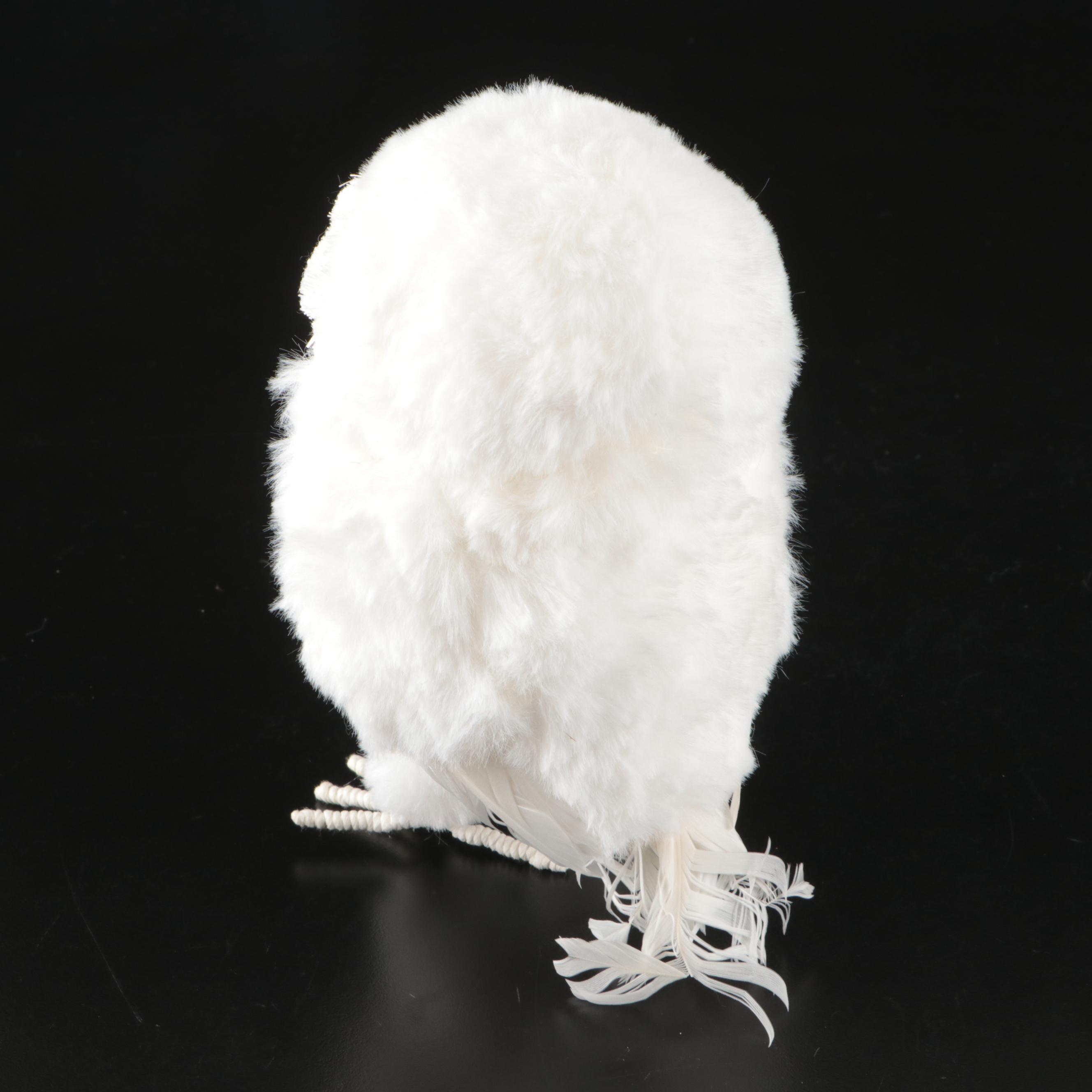 Faux Fur Snowy Owl Figurines