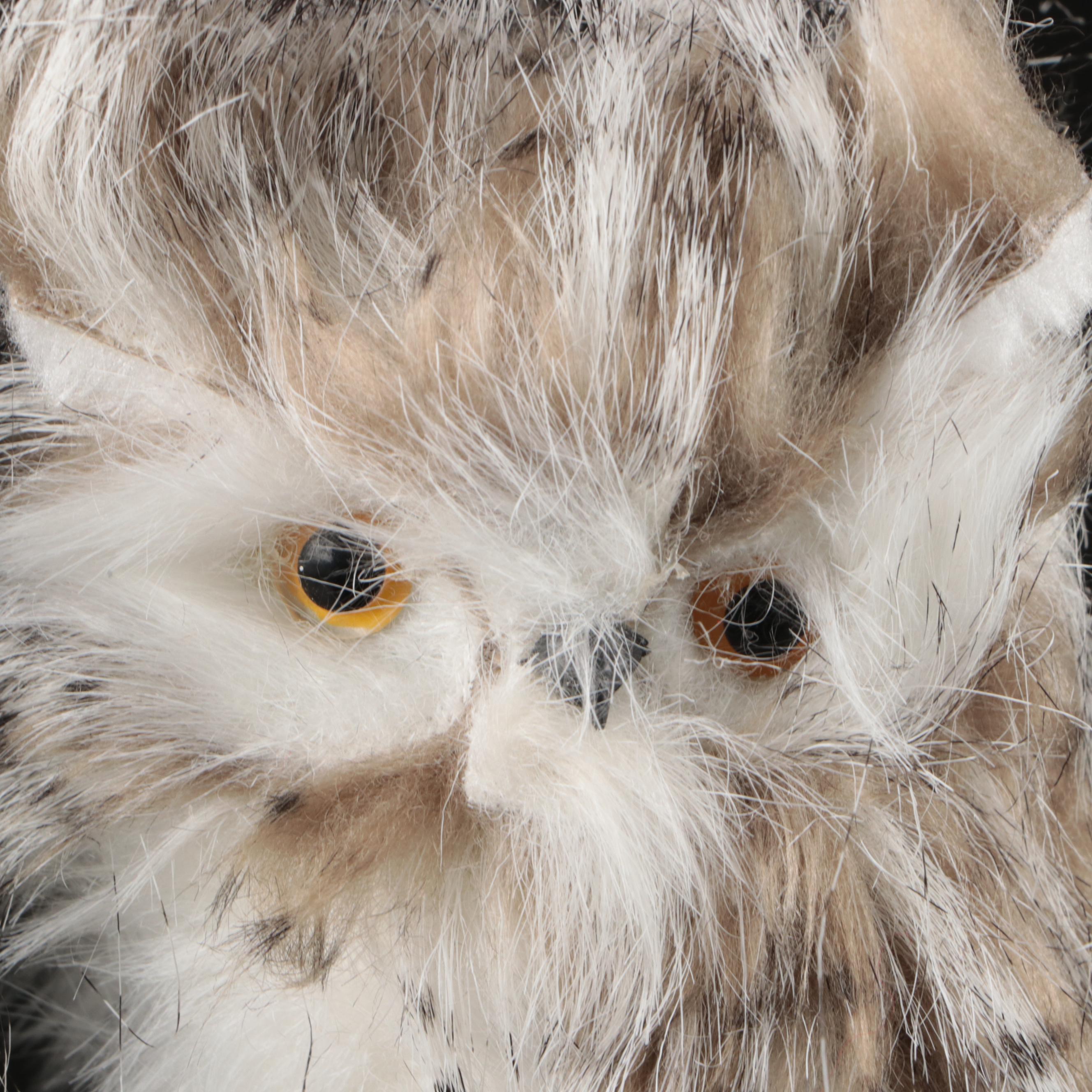 Faux Fur Snowy Owl Figurines